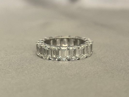0.50ct Full Eternity Emerald Cut Lab Diamond Band | Substantial 18K Gold Ring