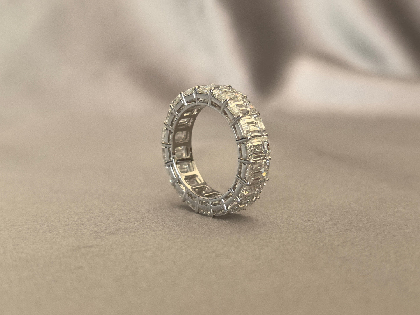 0.50ct Full Eternity Emerald Cut Lab Diamond Band | Substantial 18K Gold Ring