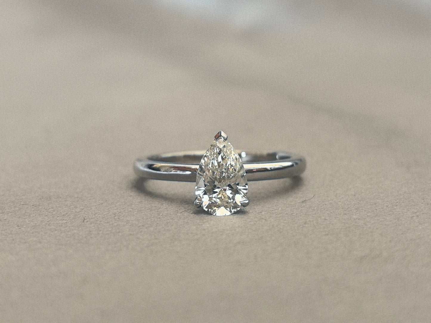 Pear-Shaped Lab-Grown Diamond Ring | Minimalist Design | 14K Gold