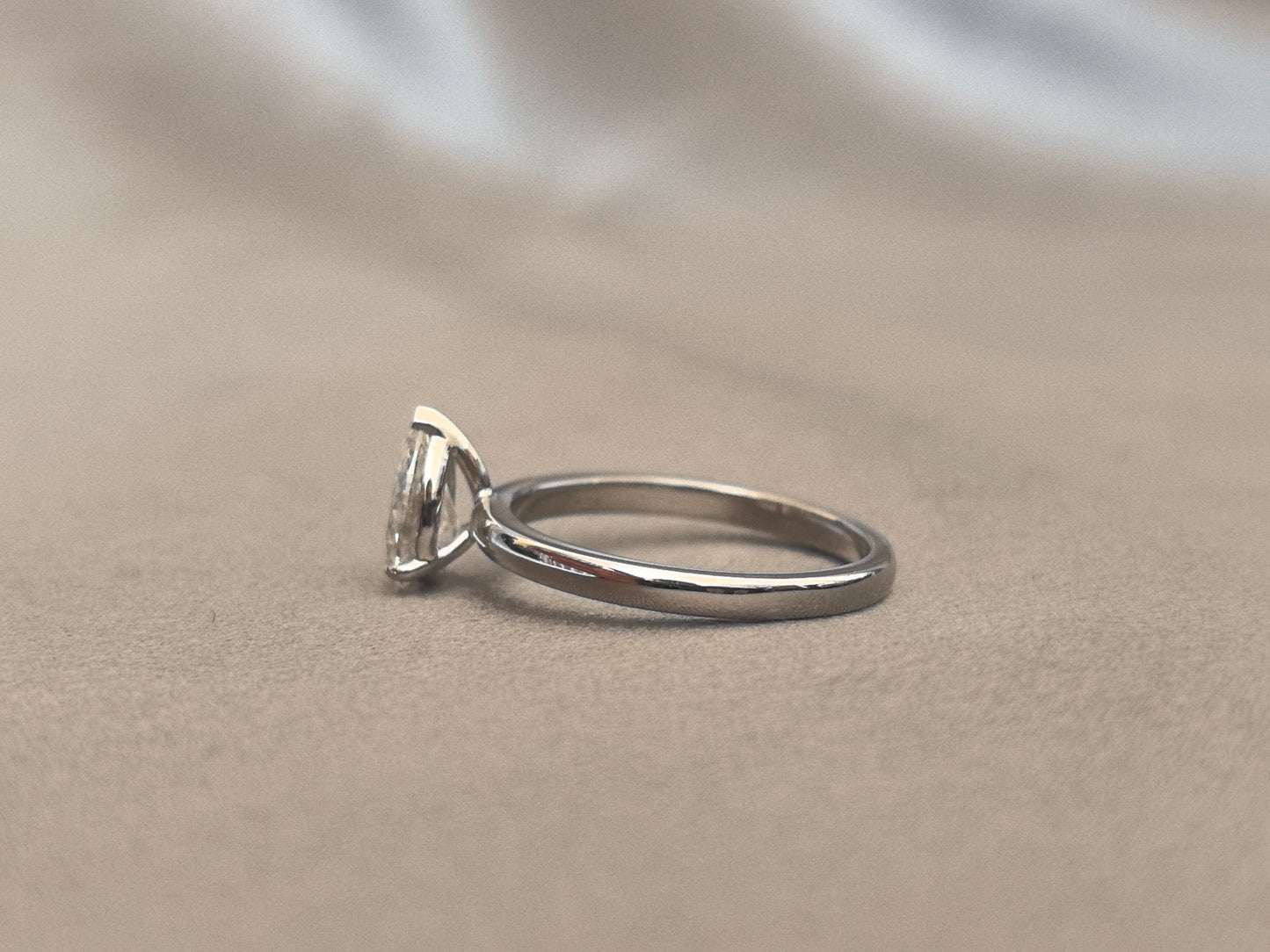 Pear-Shaped Lab-Grown Diamond Ring | Minimalist Design | 14K Gold
