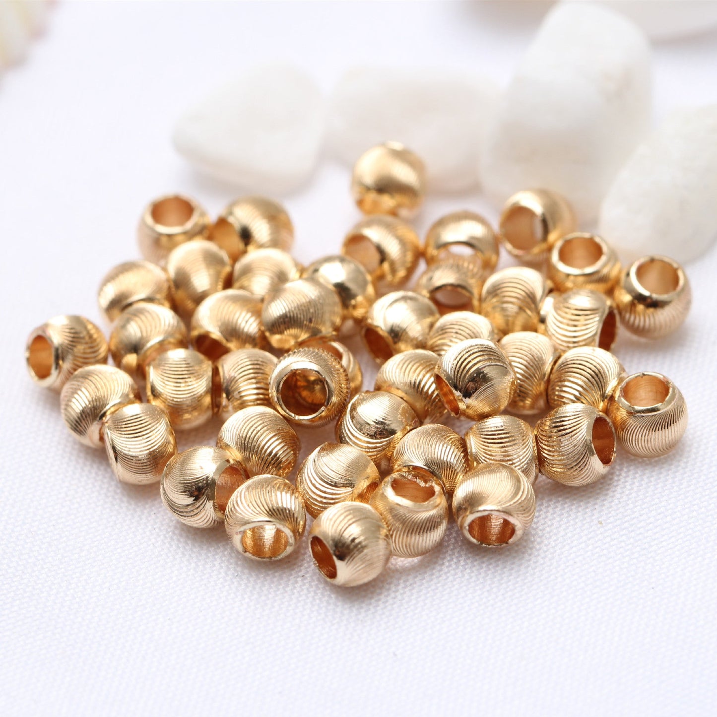 Round Textured Spacer Beads