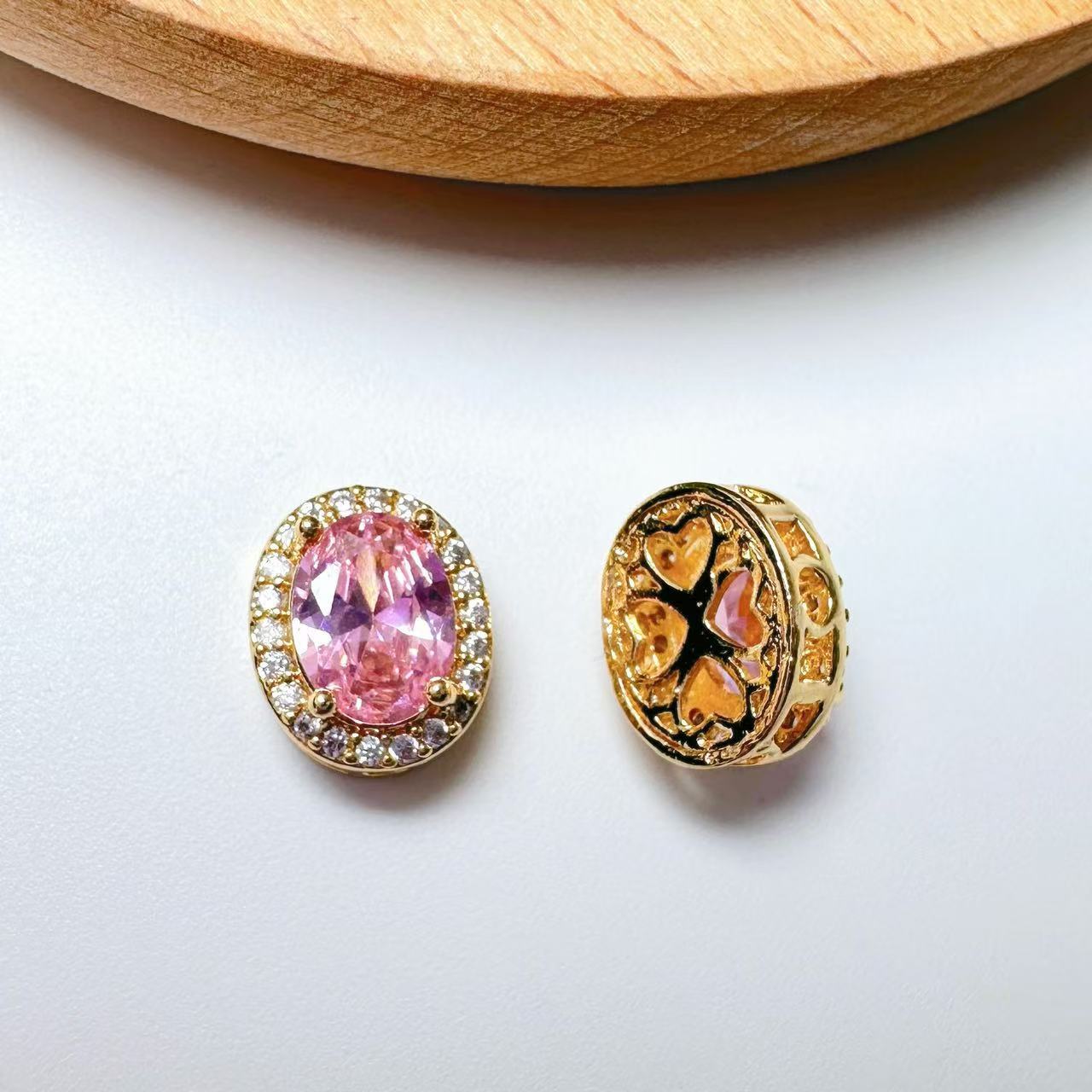 Oval Cut CZ Spacer Bead