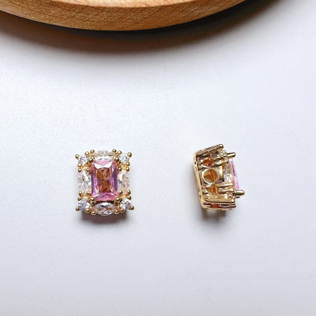 Rectangle Cut CZ Spacer Bead