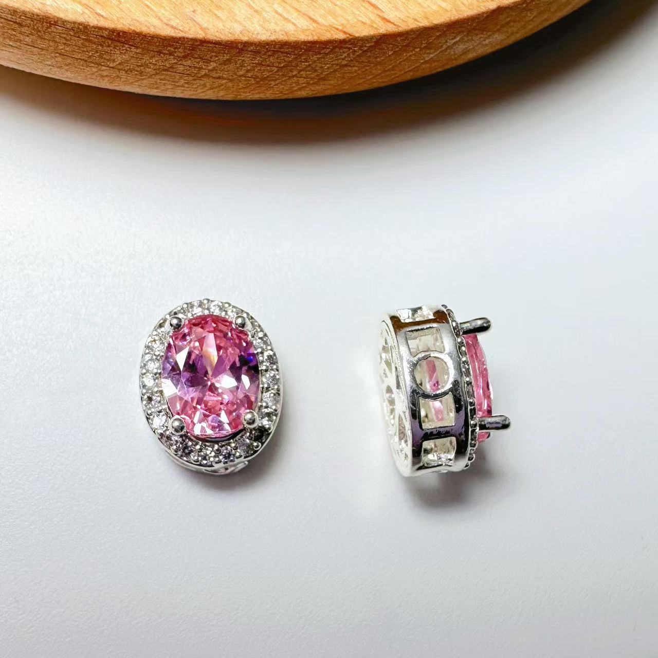 Oval Cut CZ Spacer Bead