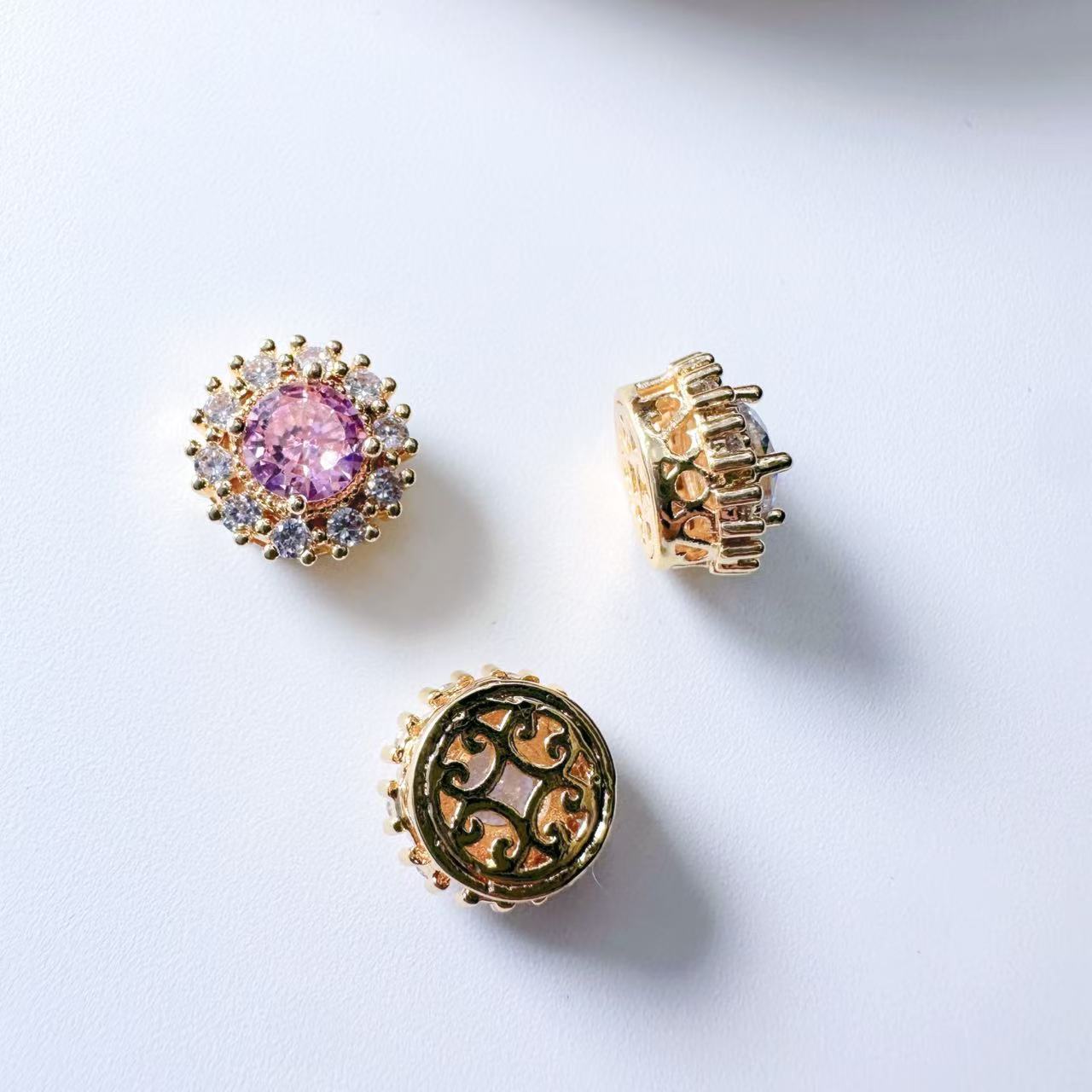 Round Cut CZ Spacer Bead