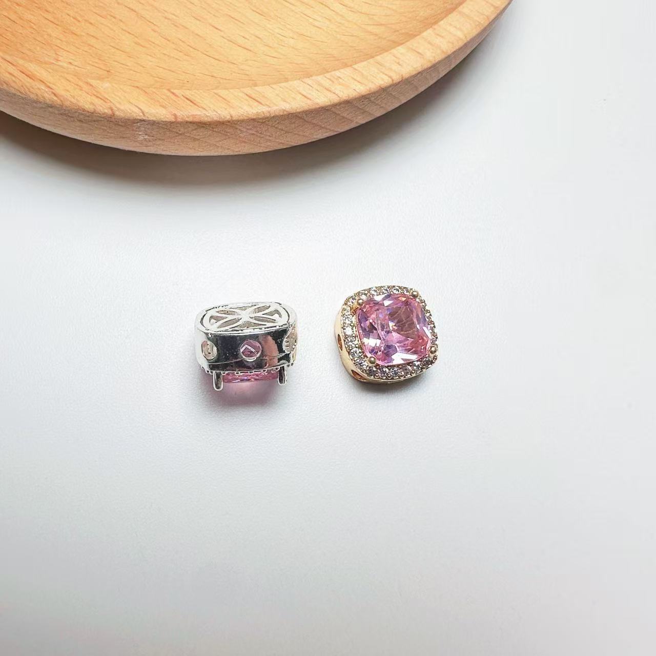 Square Cut Cubic Zirconia with Base