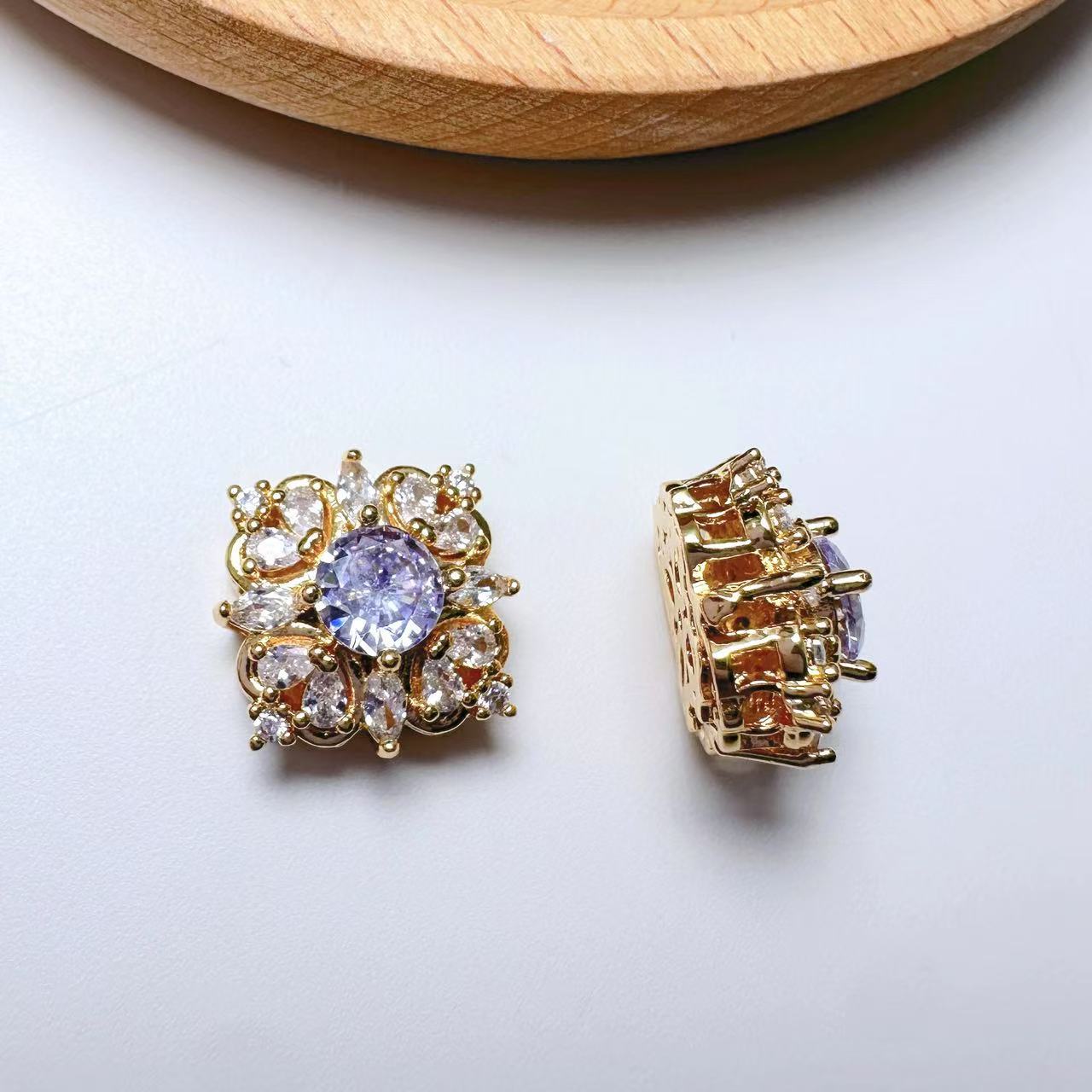 Square CZ Spacer Bead