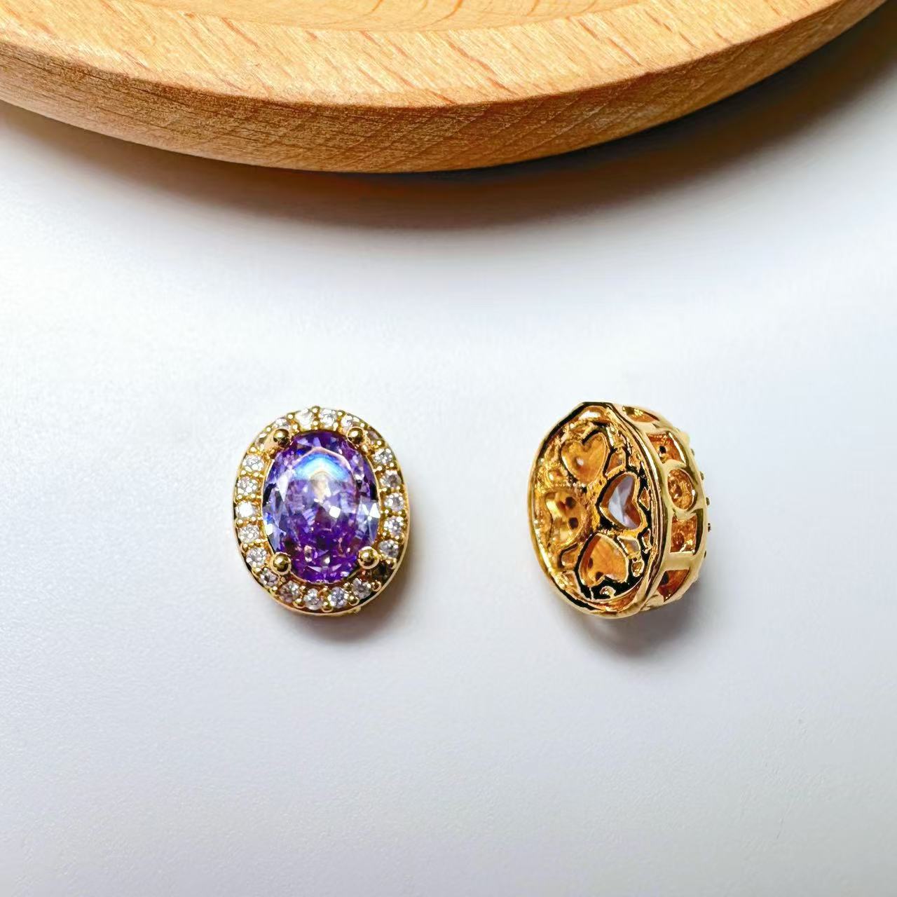 Oval Cut CZ Spacer Bead