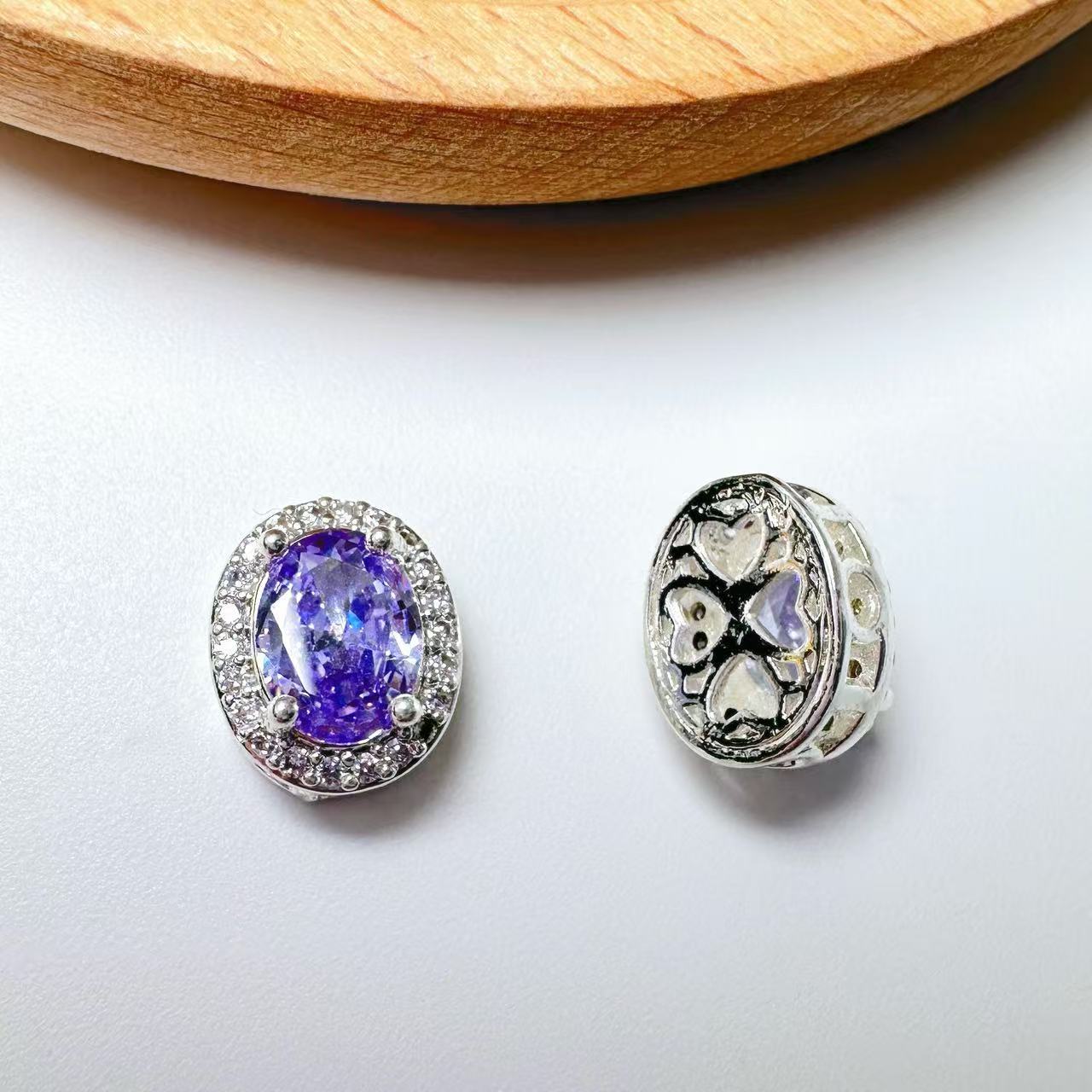 Oval Cut CZ Spacer Bead