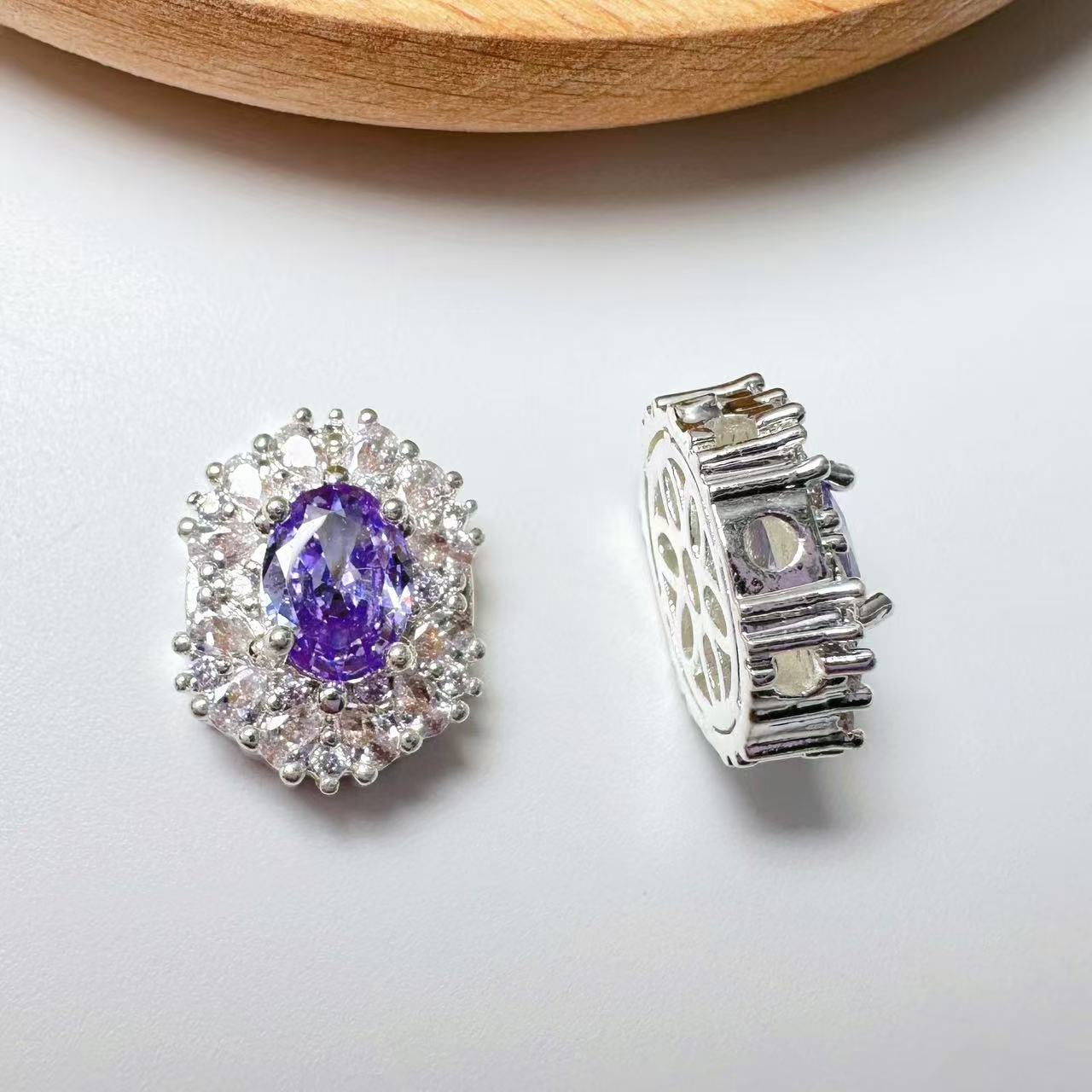 Oval Cut CZ Spacer Bead