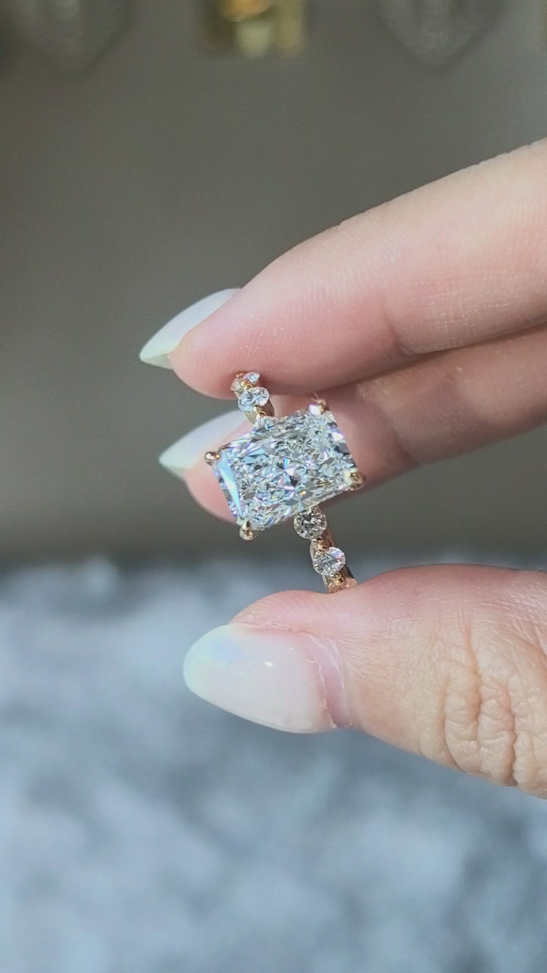 Antique-Inspired Radiant with Flanking Rounds Ring