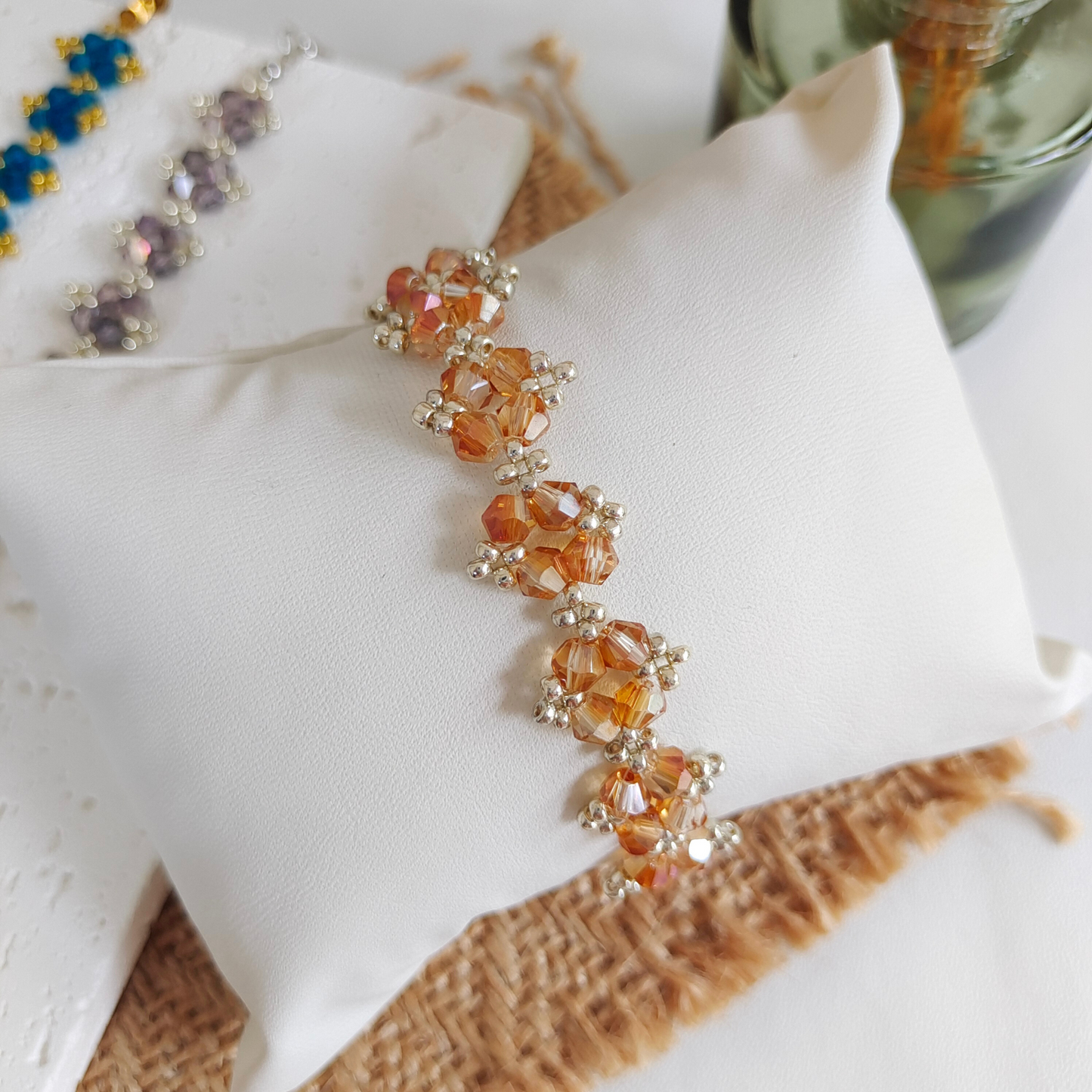 No.08 DIY Beaded Bracelet Kit – Handmade with 4mm Diamond Beads & 2mm Seed Beads | Beginner-Friendly Jewelry Craft | Creative Gift for Her