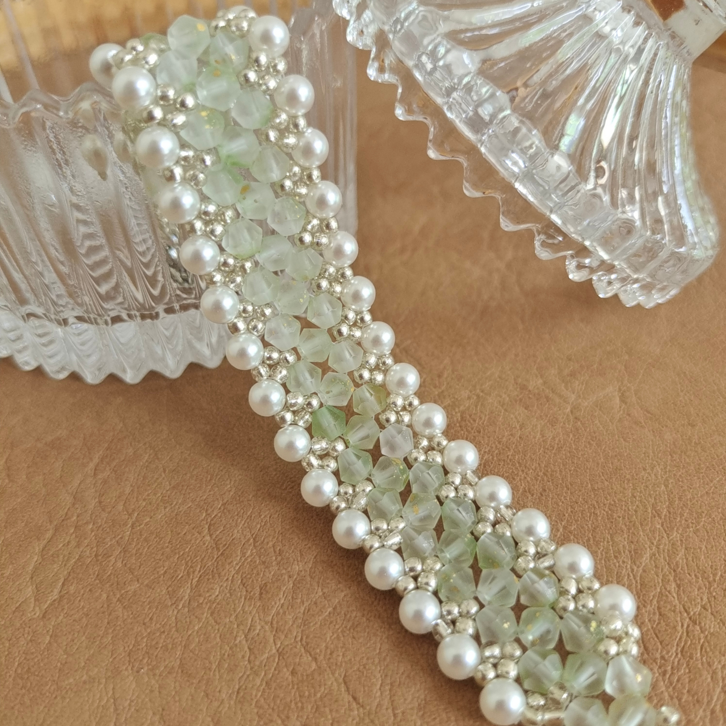 No.37 DIY Beaded Bracelet Kit – Princess Series Design with 4mm Matte Glass Diamond Beads & Seed Beads | Beginner-Friendly Jewelry Craft Gift for Her