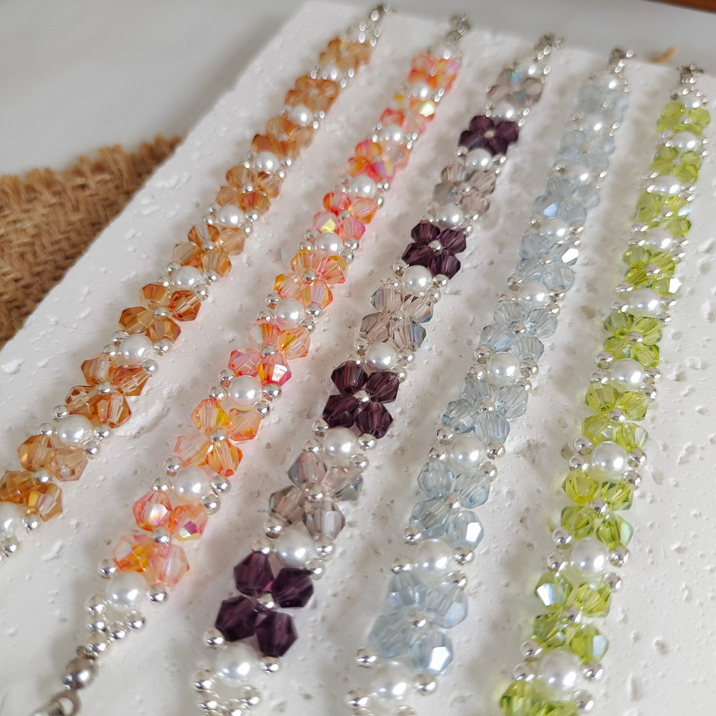 No.45 Candy Colors DIY Bracelet Kit – Crystal & Pearl Beads Handmade Jewelry Set