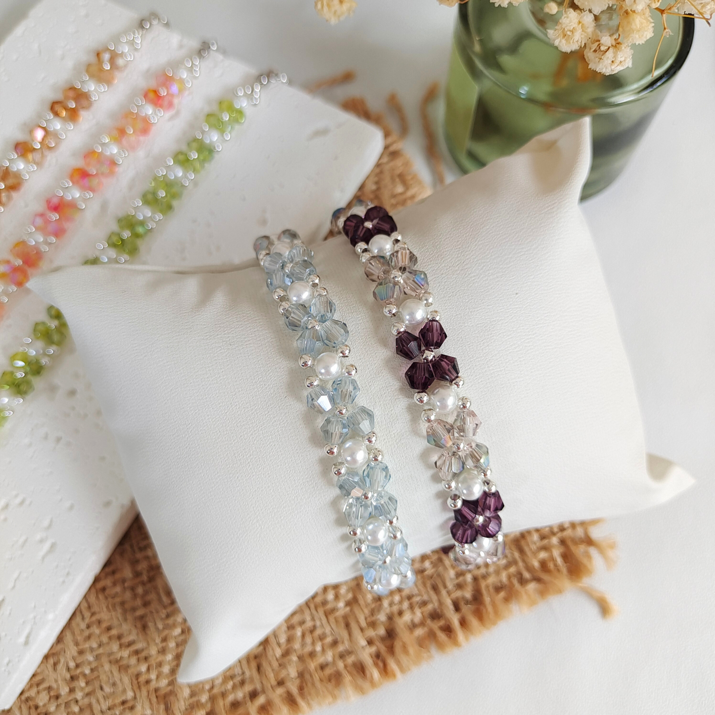 No.45 Candy Colors DIY Bracelet Kit – Crystal & Pearl Beads Handmade Jewelry Set