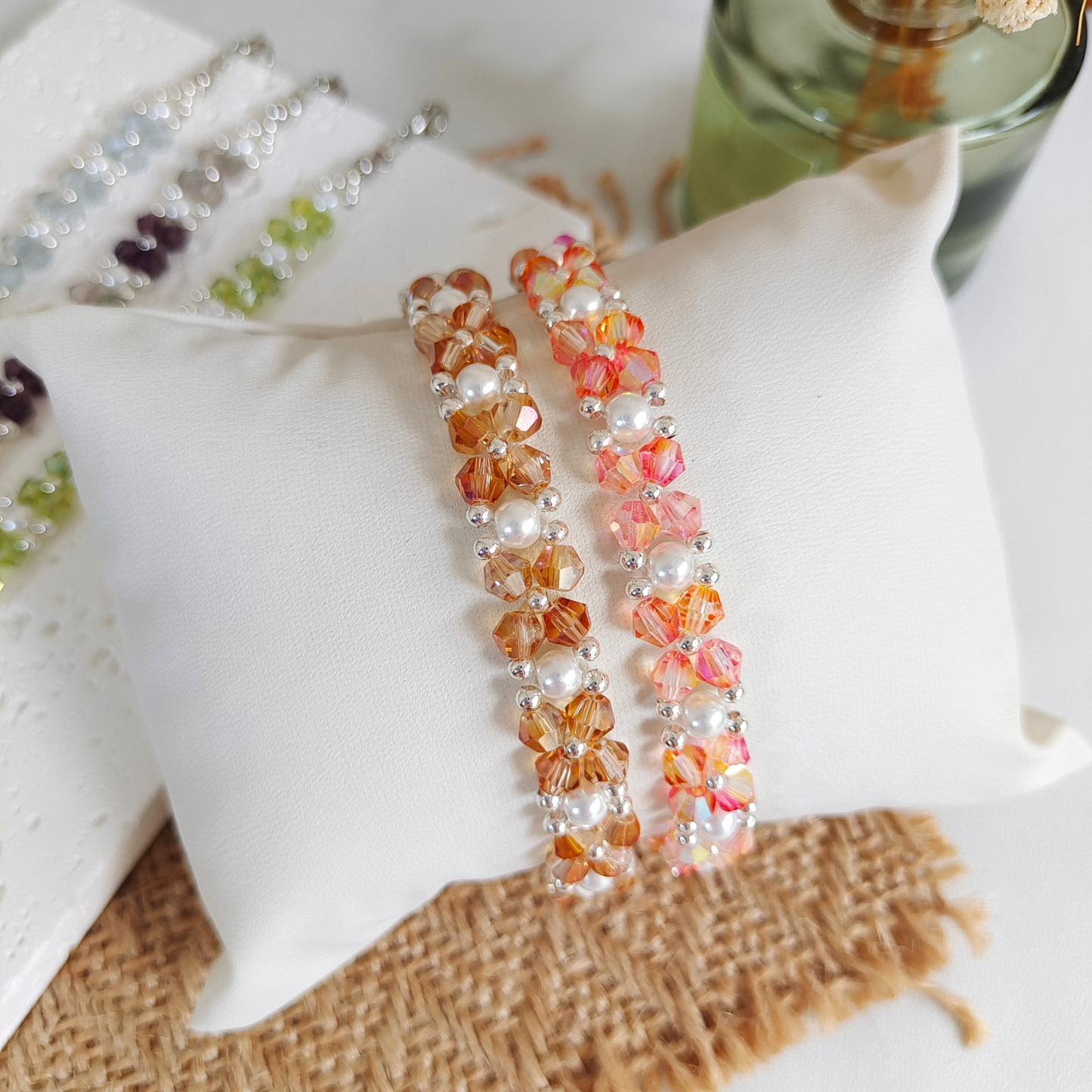 No.45 Candy Colors DIY Bracelet Kit – Crystal & Pearl Beads Handmade Jewelry Set