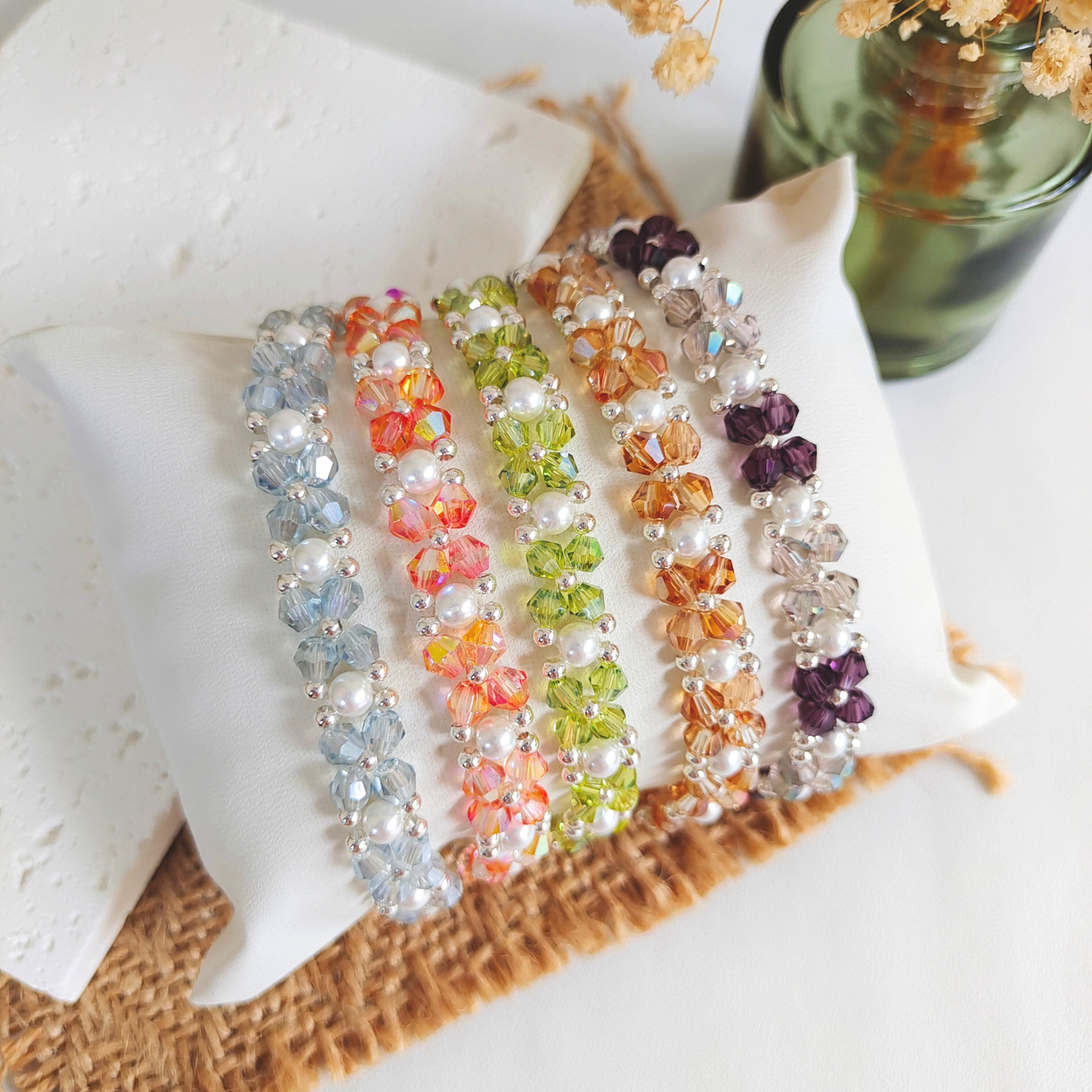 No.45 Candy Colors DIY Bracelet Kit – Crystal & Pearl Beads Handmade Jewelry Set