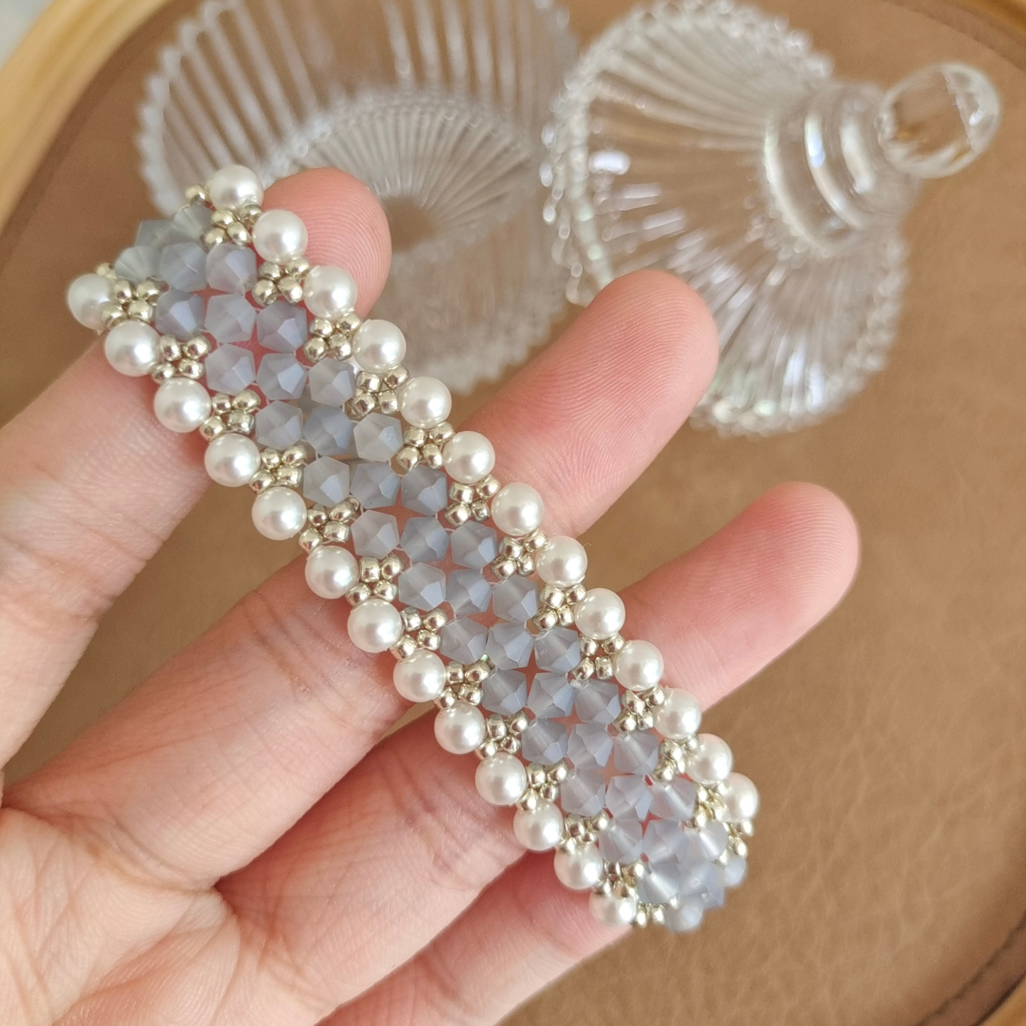 No.37 DIY Beaded Bracelet Kit – Princess Series Design with 4mm Matte Glass Diamond Beads & Seed Beads | Beginner-Friendly Jewelry Craft Gift for Her