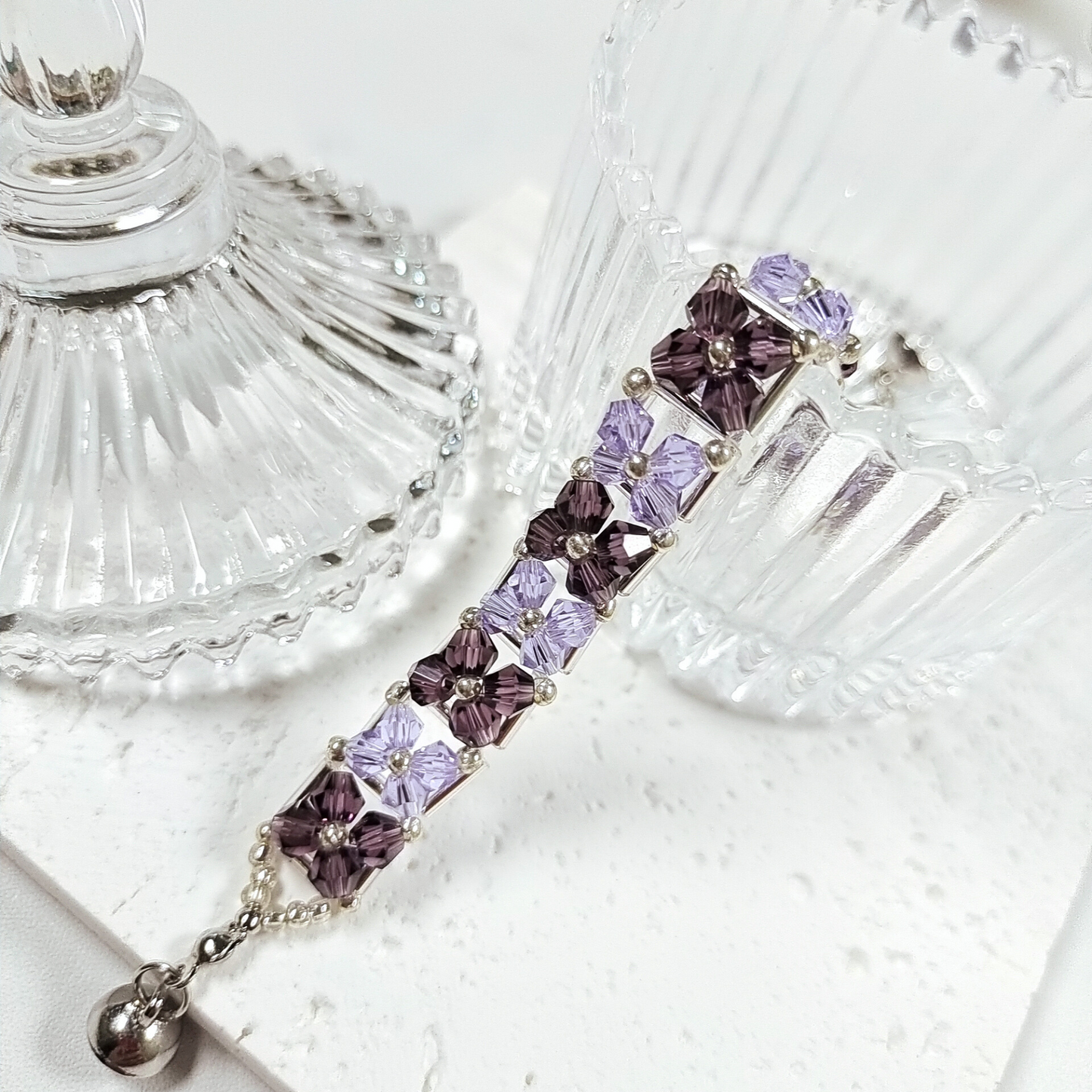 No.33 DIY Beaded Bracelet Kit – Multicolor Diamond Beads, 6mm Silver-Plated Tube Beads, Seed Beads & Magnetic Clasp | Beginner-Friendly Jewelry Craft