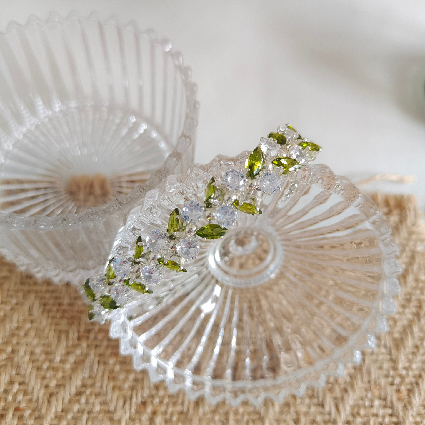 No.36 Olive Branch DIY Bracelet Kit – Silver Claw Pink & Green marquise zircon beads