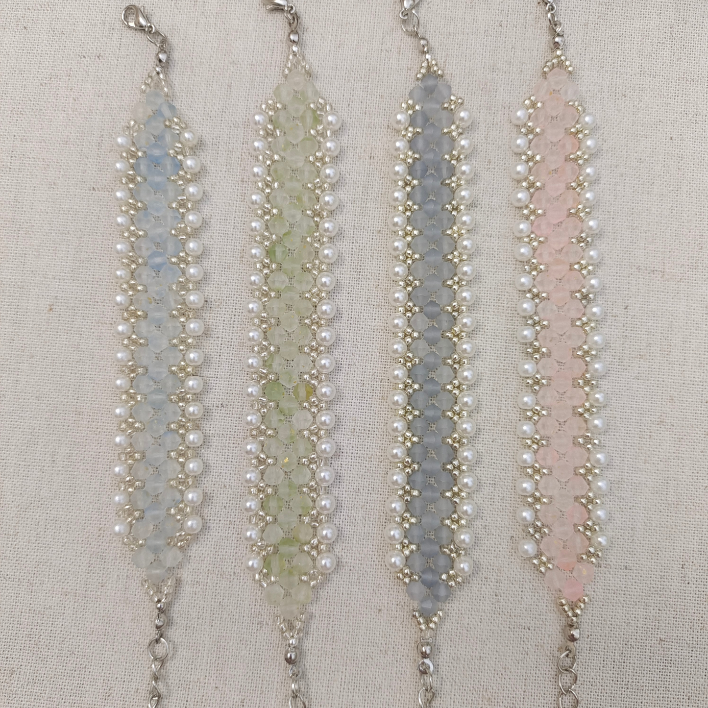 No.37 DIY Beaded Bracelet Kit – Princess Series Design with 4mm Matte Glass Diamond Beads & Seed Beads | Beginner-Friendly Jewelry Craft Gift for Her