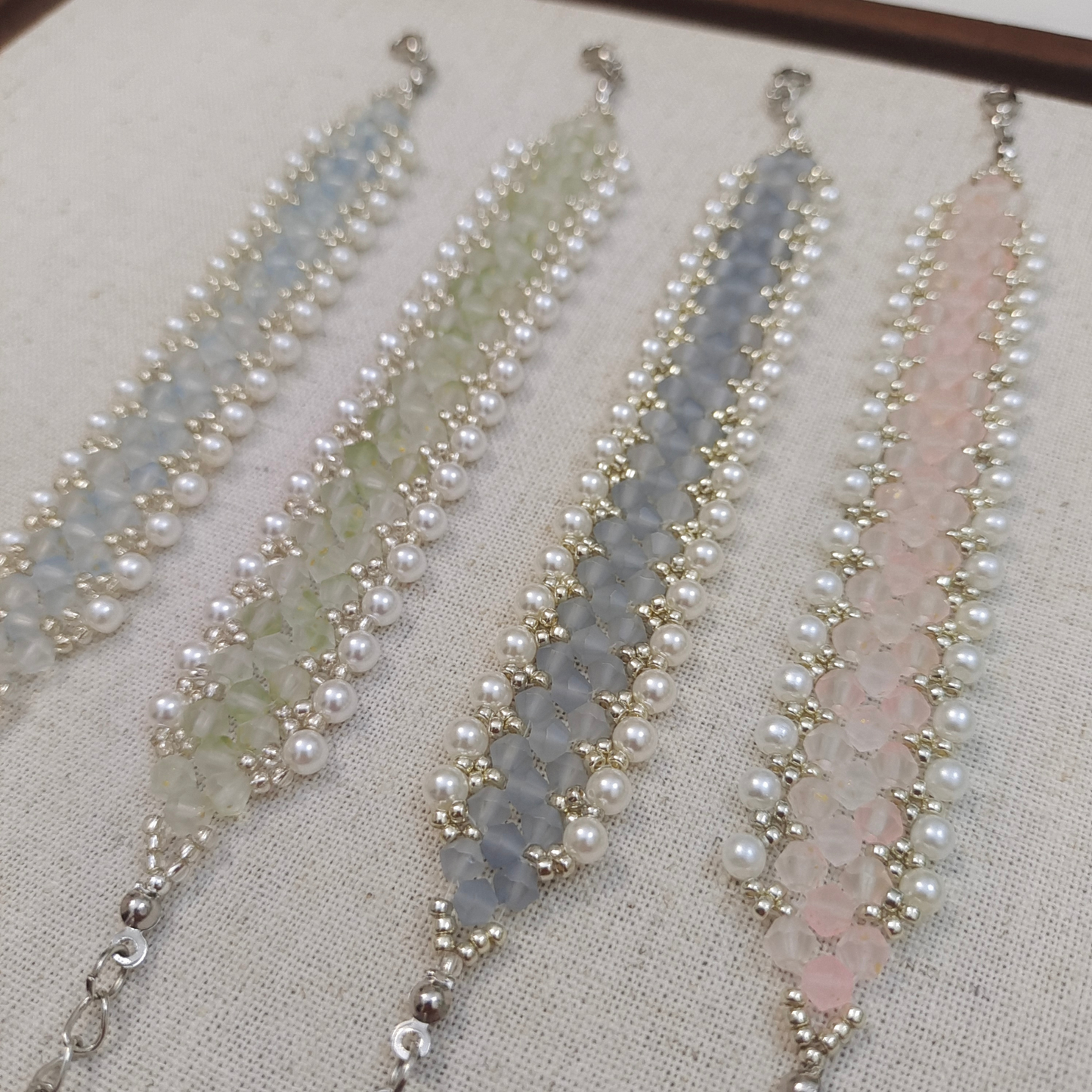 No.37 DIY Beaded Bracelet Kit – Princess Series Design with 4mm Matte Glass Diamond Beads & Seed Beads | Beginner-Friendly Jewelry Craft Gift for Her