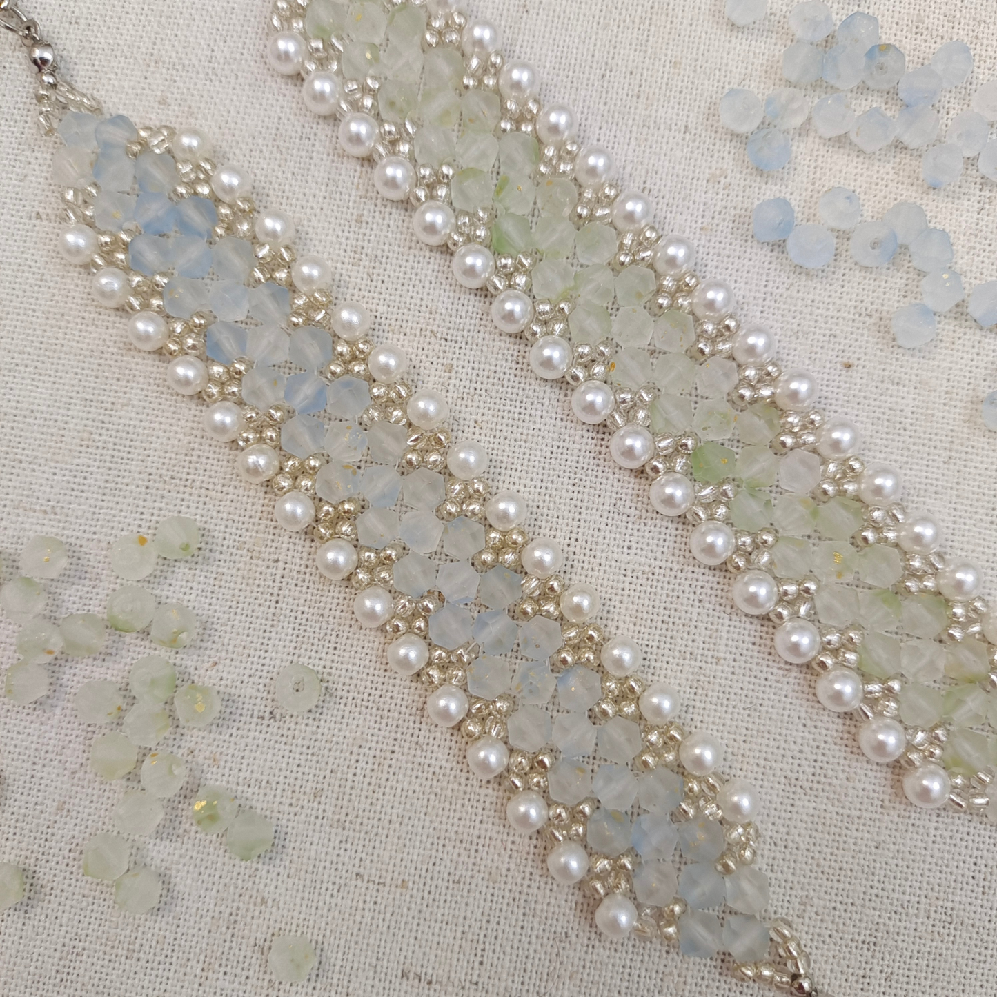 No.37 DIY Beaded Bracelet Kit – Princess Series Design with 4mm Matte Glass Diamond Beads & Seed Beads | Beginner-Friendly Jewelry Craft Gift for Her