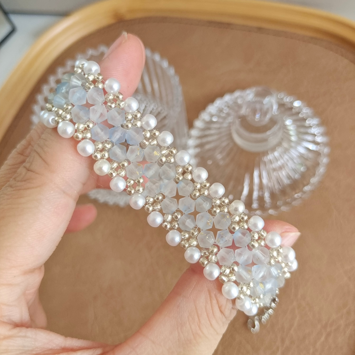 No.37 DIY Beaded Bracelet Kit – Princess Series Design with 4mm Matte Glass Diamond Beads & Seed Beads | Beginner-Friendly Jewelry Craft Gift for Her