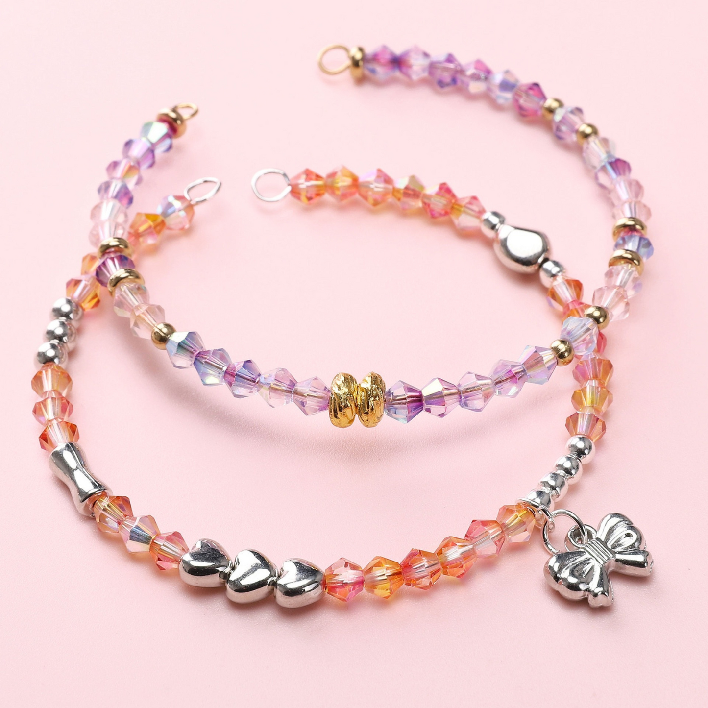 【L03】100pcs 4mm Bicolor AB Diamond Glass Beads – DIY Jewelry Craft