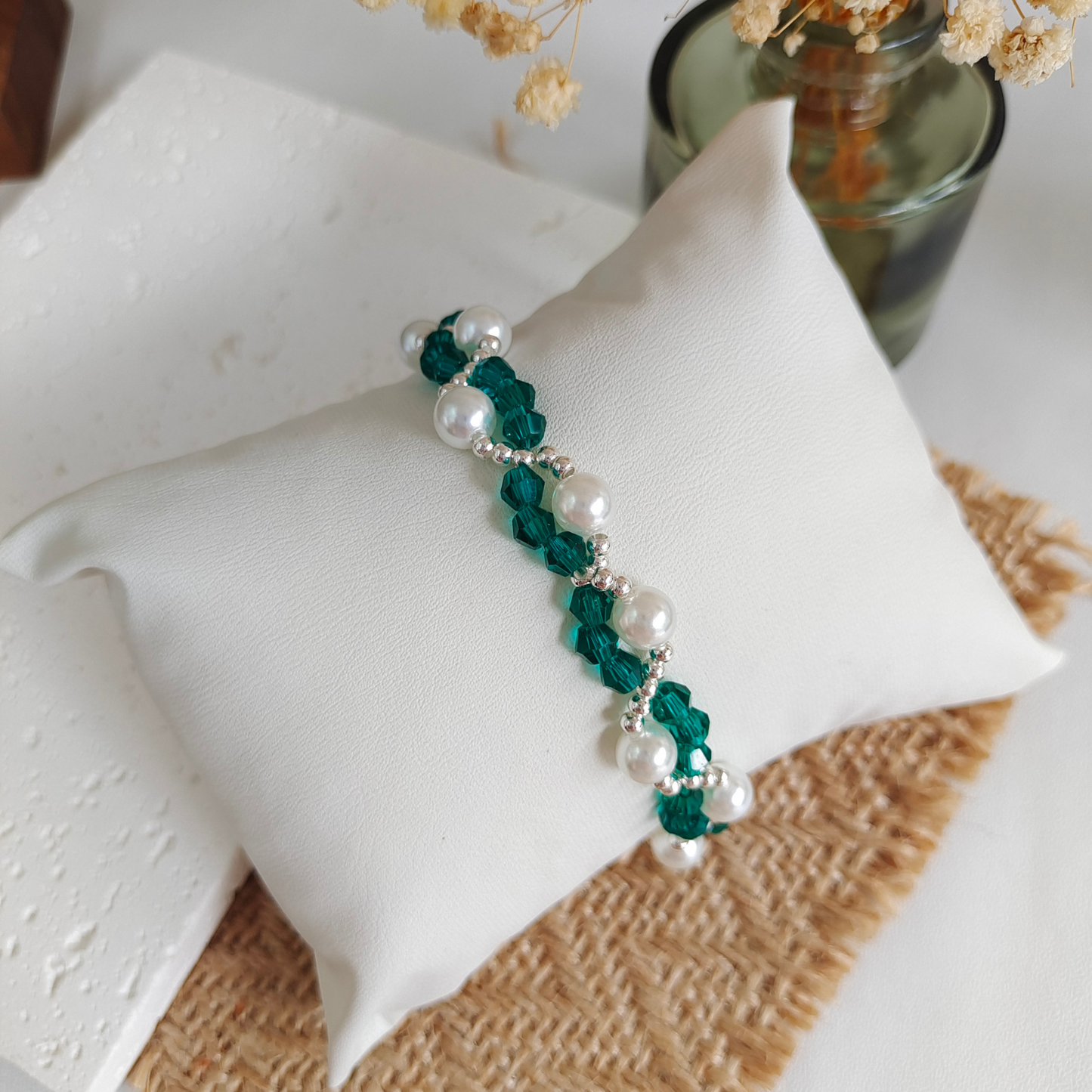 No.43 Creamy Pearl Wave DIY Bracelet Kit – Frosted Beads & Silver Seed Beads