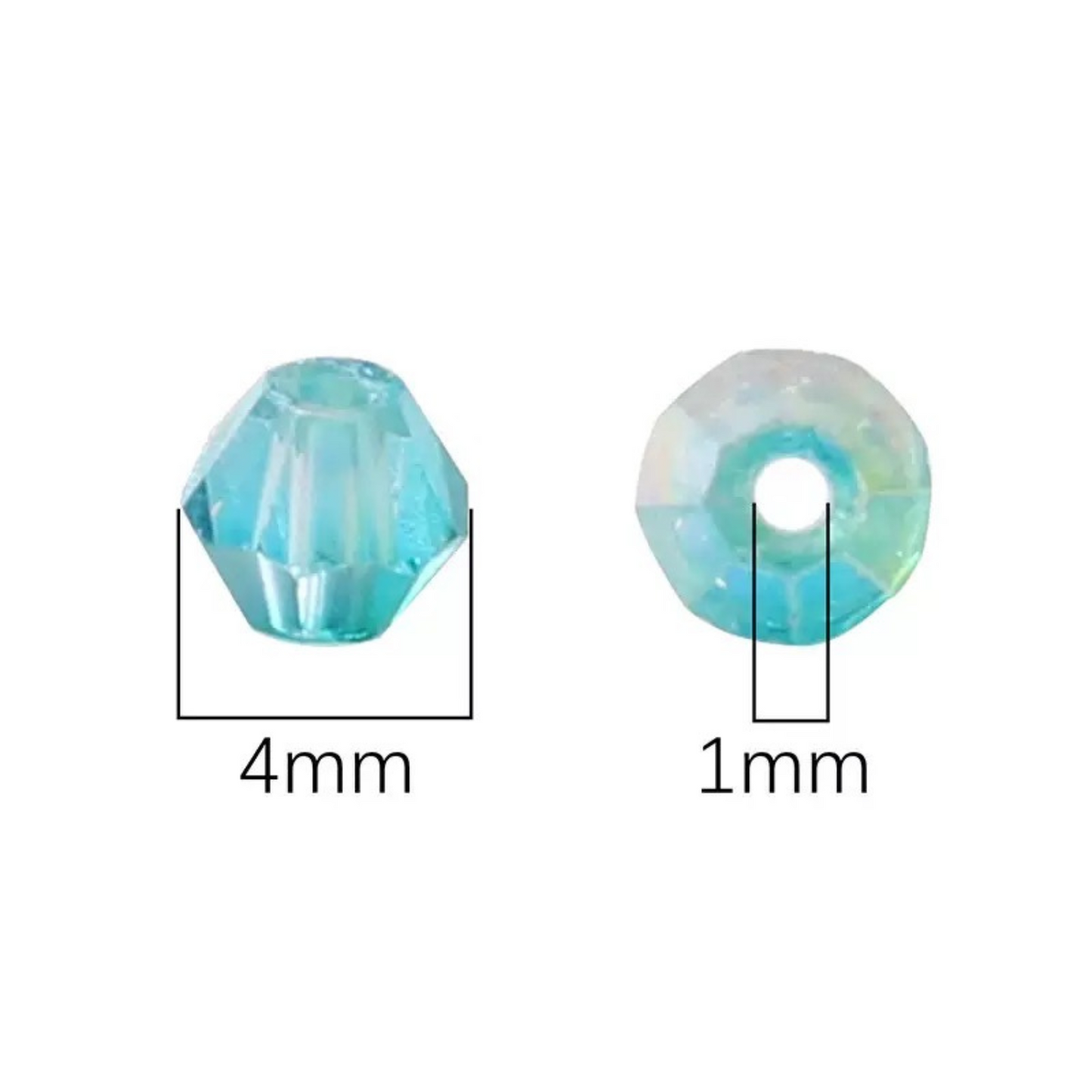 【L03】100pcs 4mm Bicolor AB Diamond Glass Beads – DIY Jewelry Craft