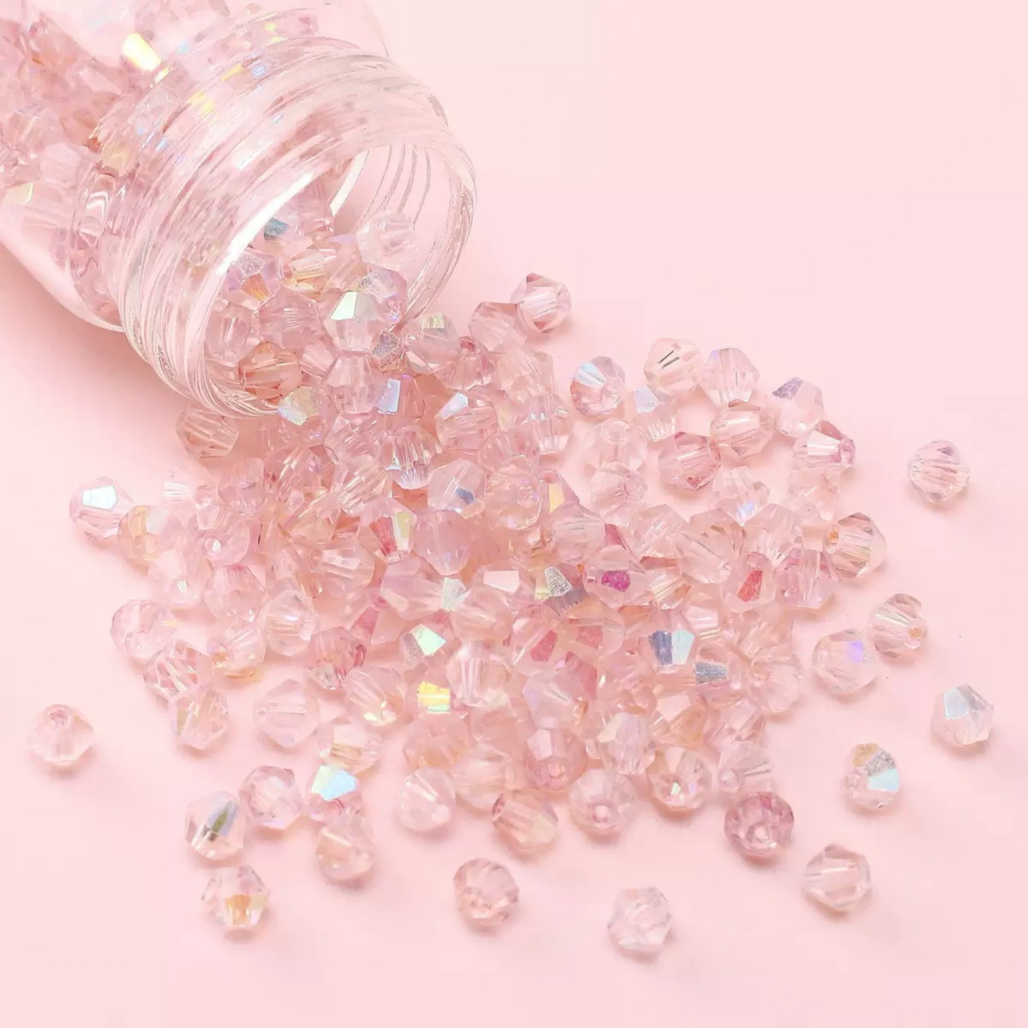 【L03】100pcs 4mm Bicolor AB Diamond Glass Beads – DIY Jewelry Craft