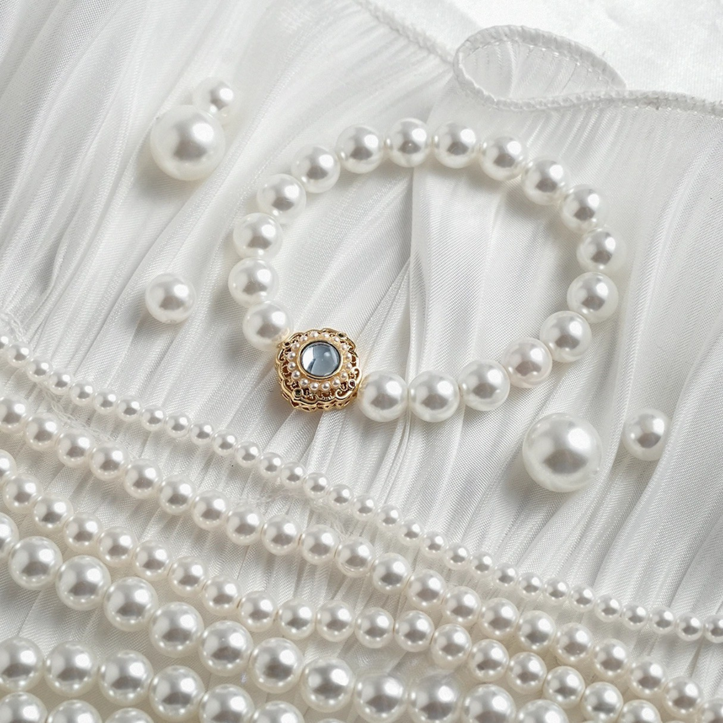 【P01】Austrian White Glass Pearls – 3–12mm Round Beads for DIY Jewelry