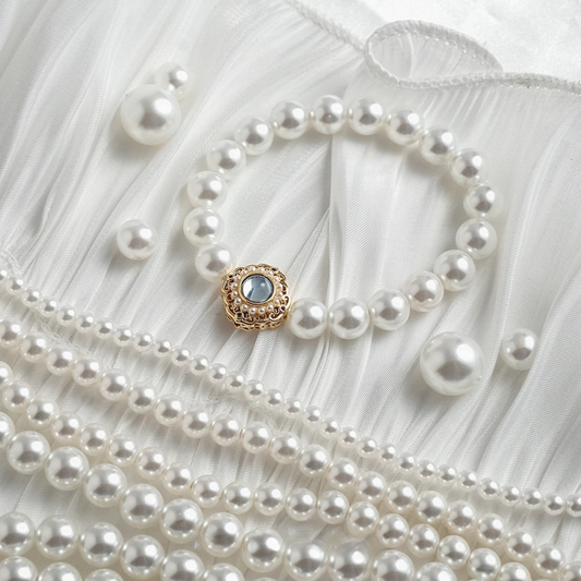 【P01】Austrian White Glass Pearls – 3–12mm Round Beads for DIY Jewelry