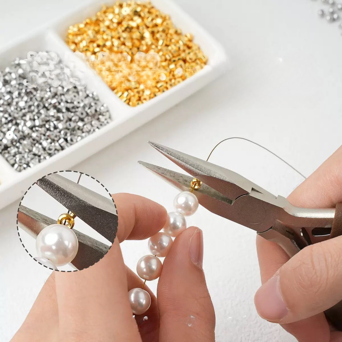 【F01】3mm Electroplated Spacer Beads – Lollipop Stopper Beads for DIY Bracelets & Necklaces | Silver / Steel / 18K / 14K Gold