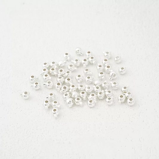 【F01】3mm Electroplated Spacer Beads – Lollipop Stopper Beads for DIY Bracelets & Necklaces | Silver / Steel / 18K / 14K Gold