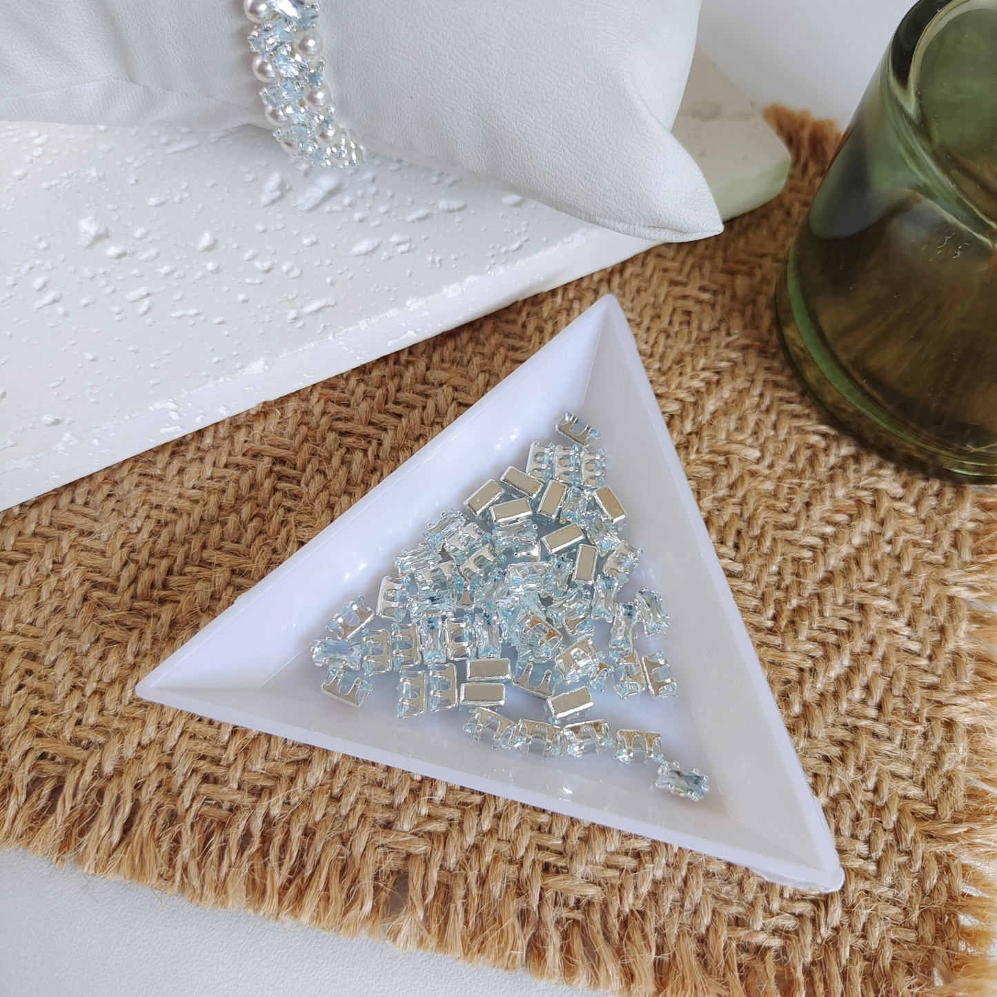 No.20 Frozen-Inspired Elsa Handmade Bracelet – Ice Blue CZ & Faux Pearls, Ready to Wear