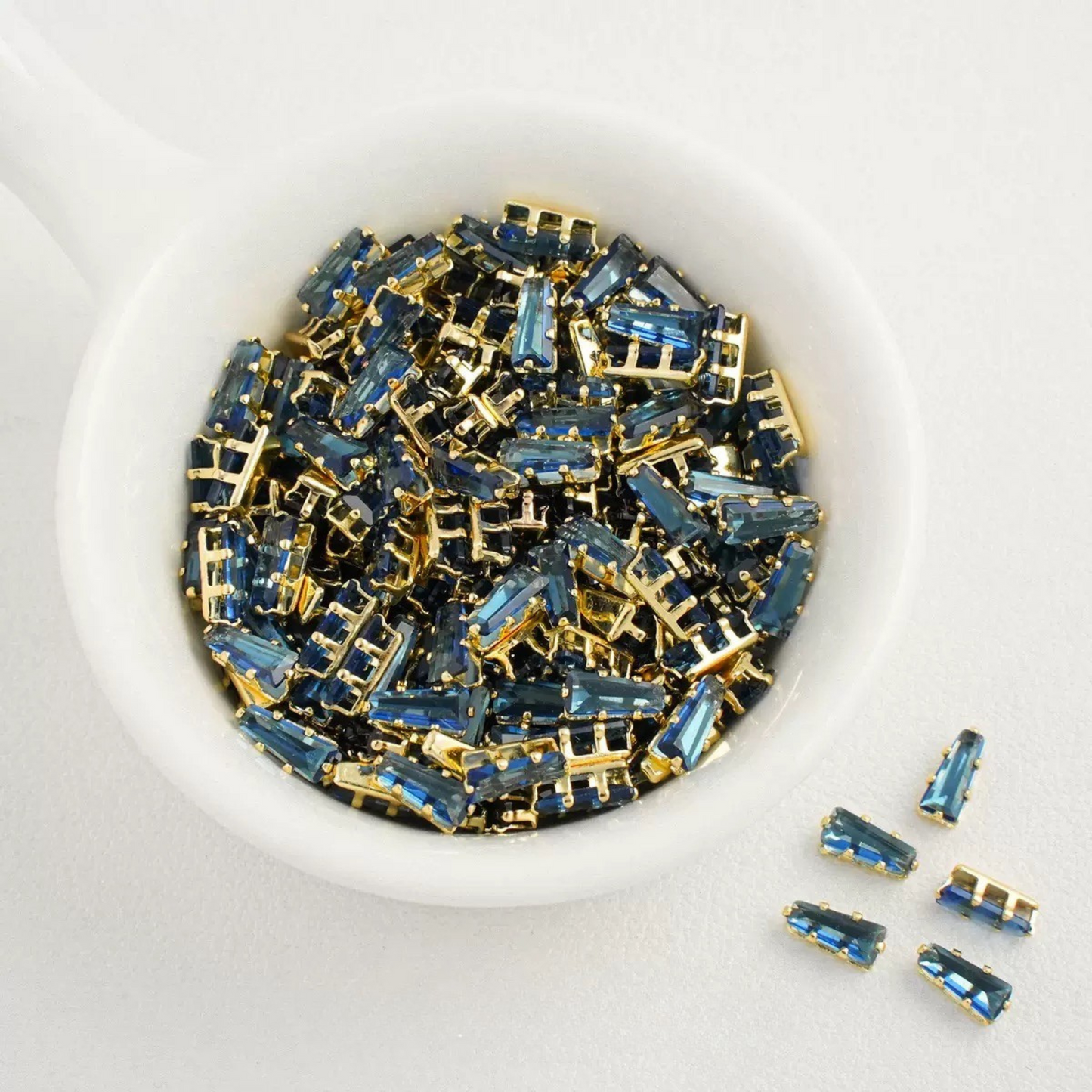 【A25】50pcs Trapezoid CZ Spacer Beads – 18K Gold Plated, Prong Set, DIY Jewelry Making, Multiple Colors