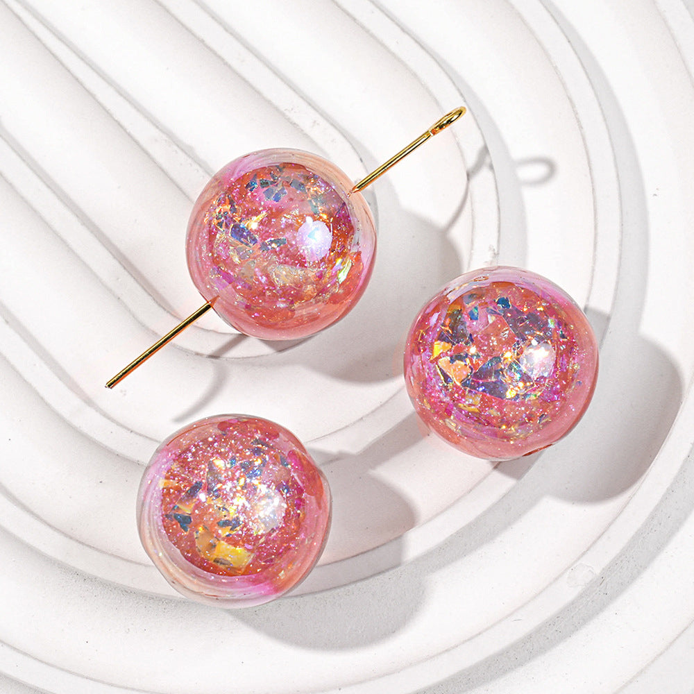Round Beads - Opal Rainbow Fire Series