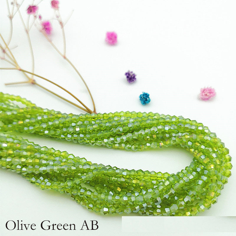 10 Strands 2/3/4mm Bicone Crystal Beads