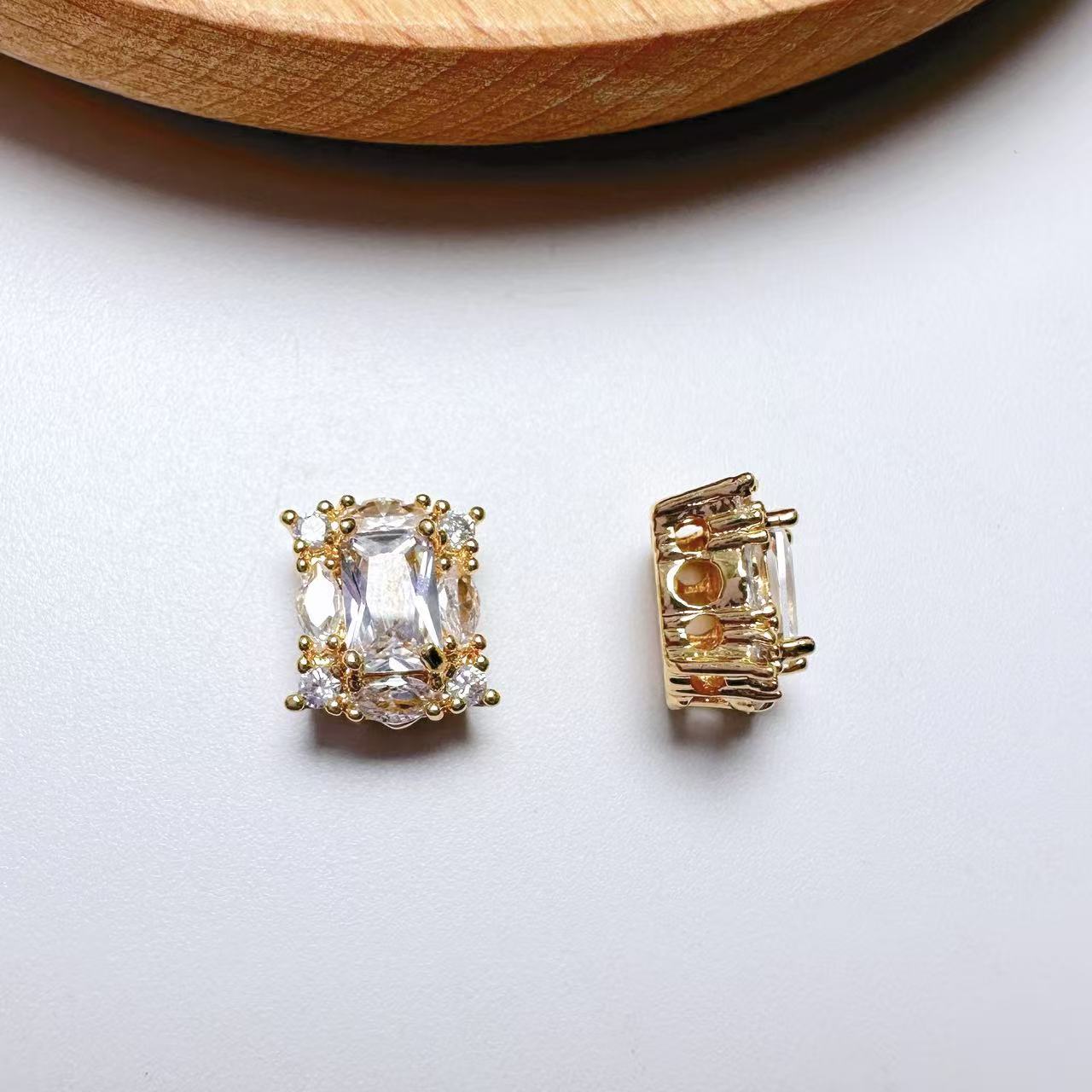 Rectangle Cut CZ Spacer Bead