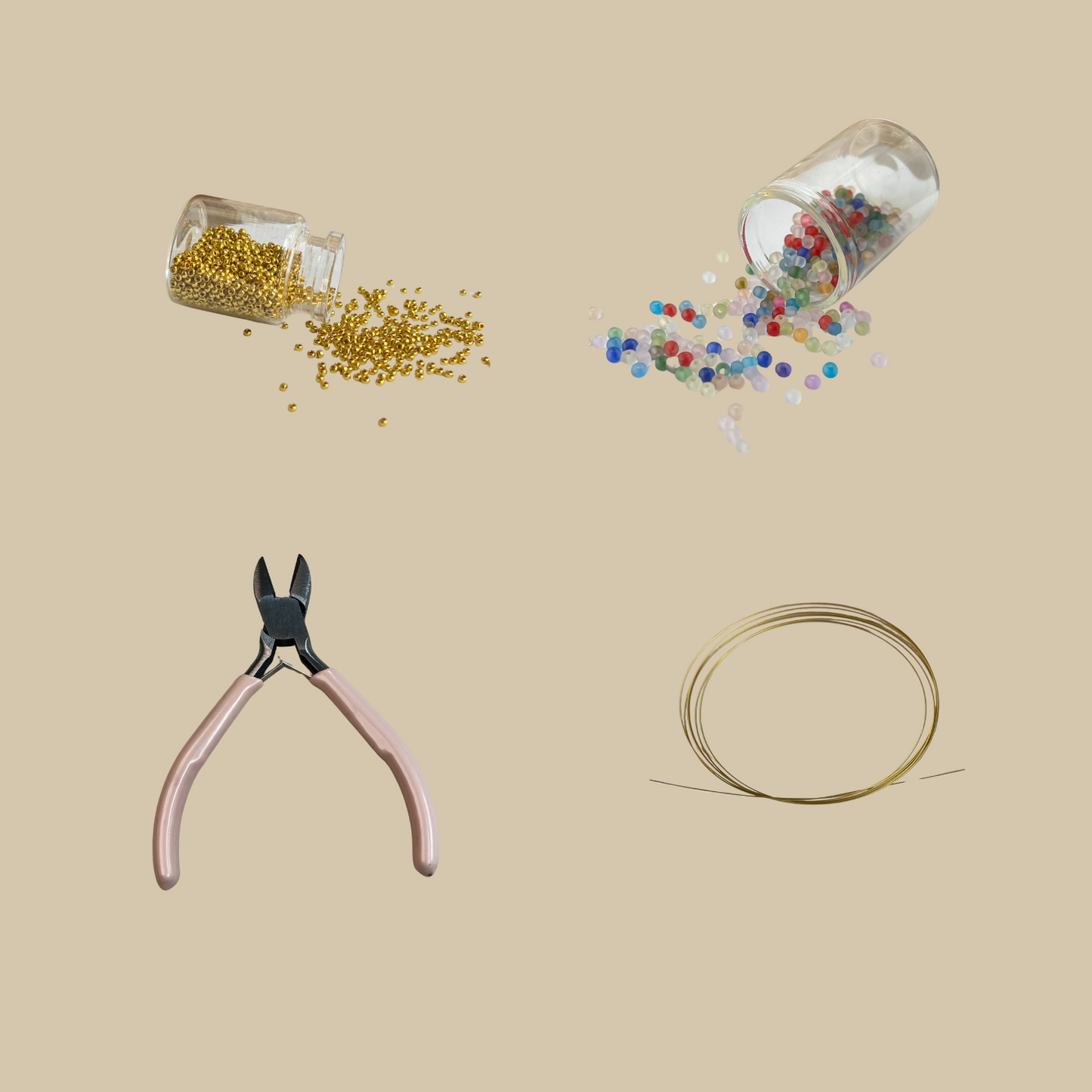 No.48 DIY Rainbow Beaded Ring Making Kit | Handcrafted Jewelry Supplies with Colorful Seed Beads | Creative Craft Gift for Adults & Teens