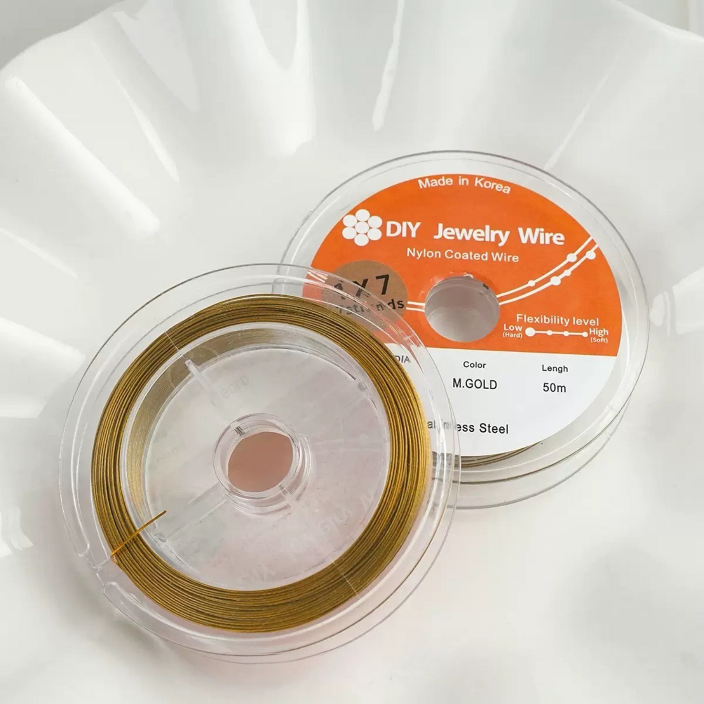 【T01】DIY Beading Wire – Soft Brass Thread 0.3–0.38mm for Jewelry Making