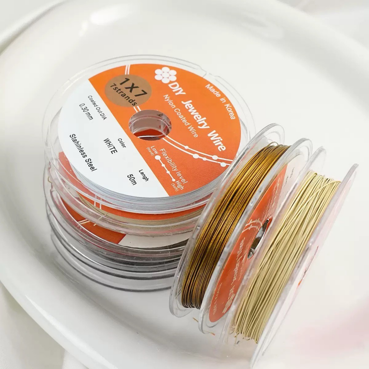 【T01】DIY Beading Wire – Soft Brass Thread 0.3–0.38mm for Jewelry Making