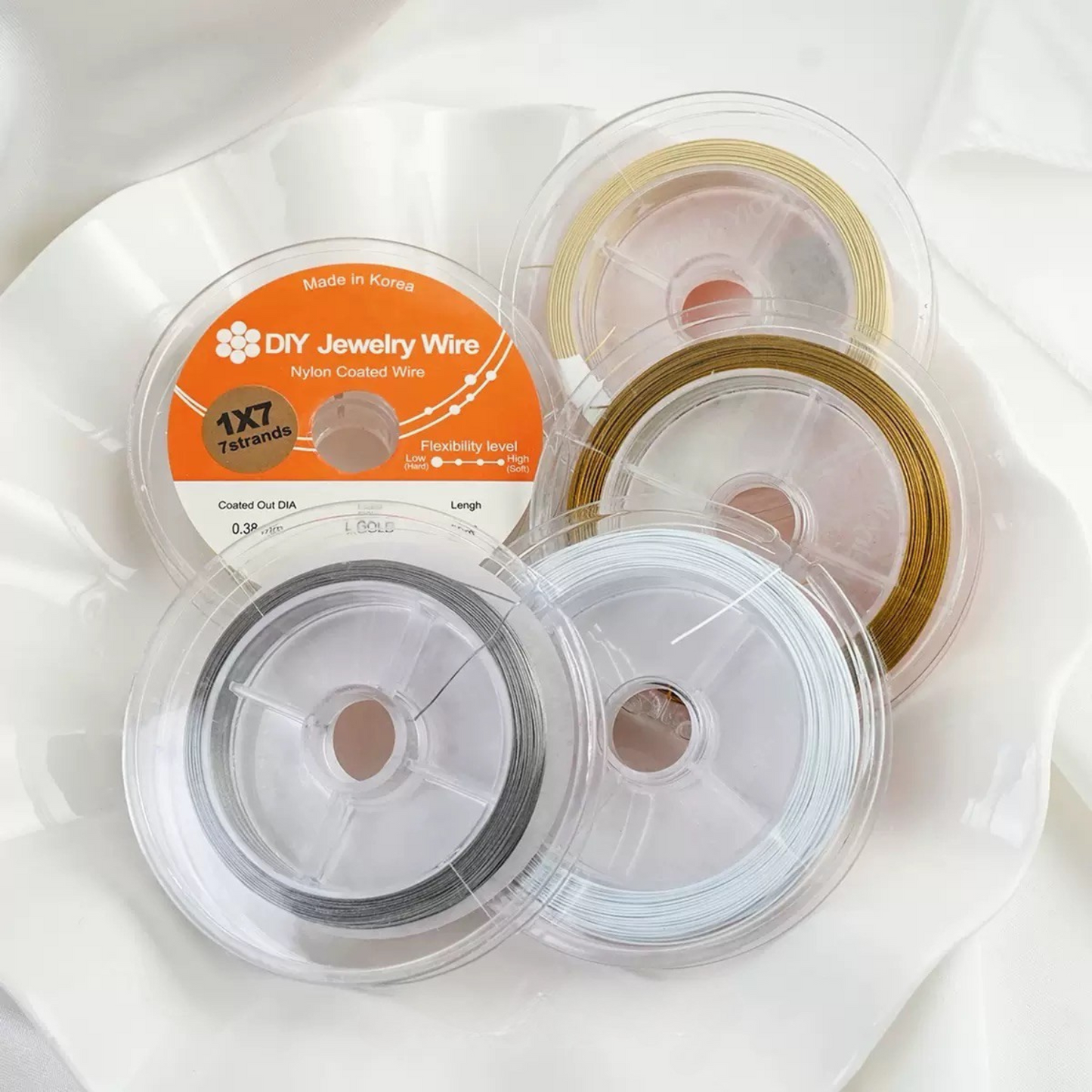 【T01】DIY Beading Wire – Soft Brass Thread 0.3–0.38mm for Jewelry Making