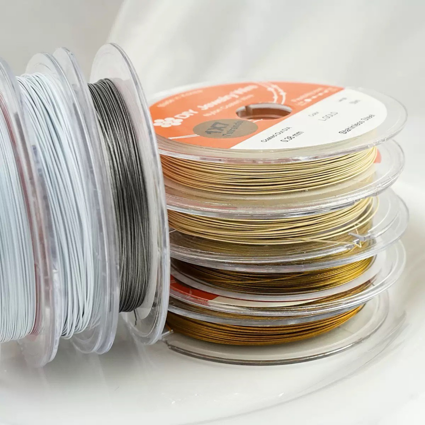 【T01】DIY Beading Wire – Soft Brass Thread 0.3–0.38mm for Jewelry Making