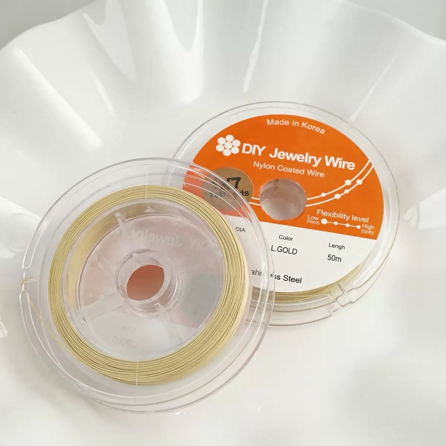 【T01】DIY Beading Wire – Soft Brass Thread 0.3–0.38mm for Jewelry Making