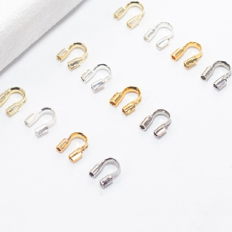 100pcs 4.5mm Plated Brass Wire Guardians, U Shape Thread Protectors