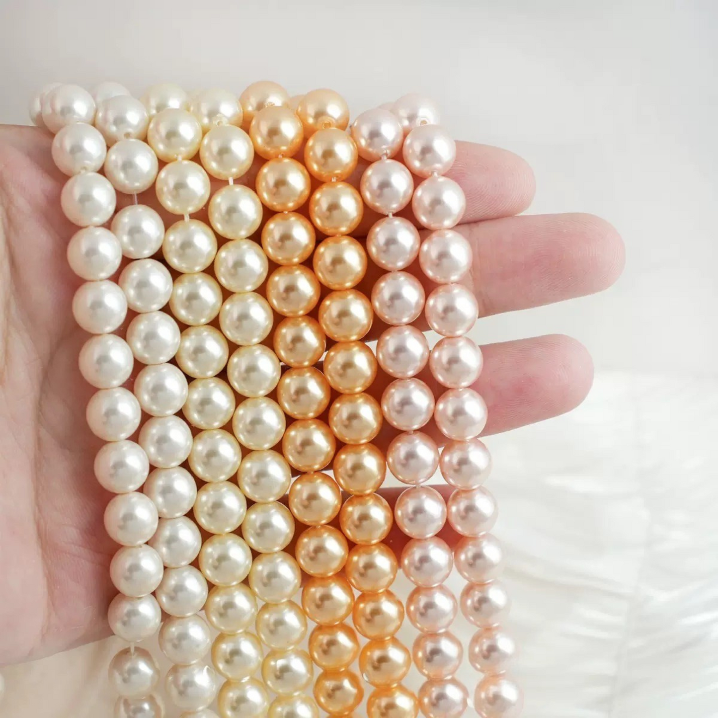 【P04】50 PCS 8mm Pearls High-Luster Imitation Swarovski Pearl Beads – Thick Coating, Straight Hole,