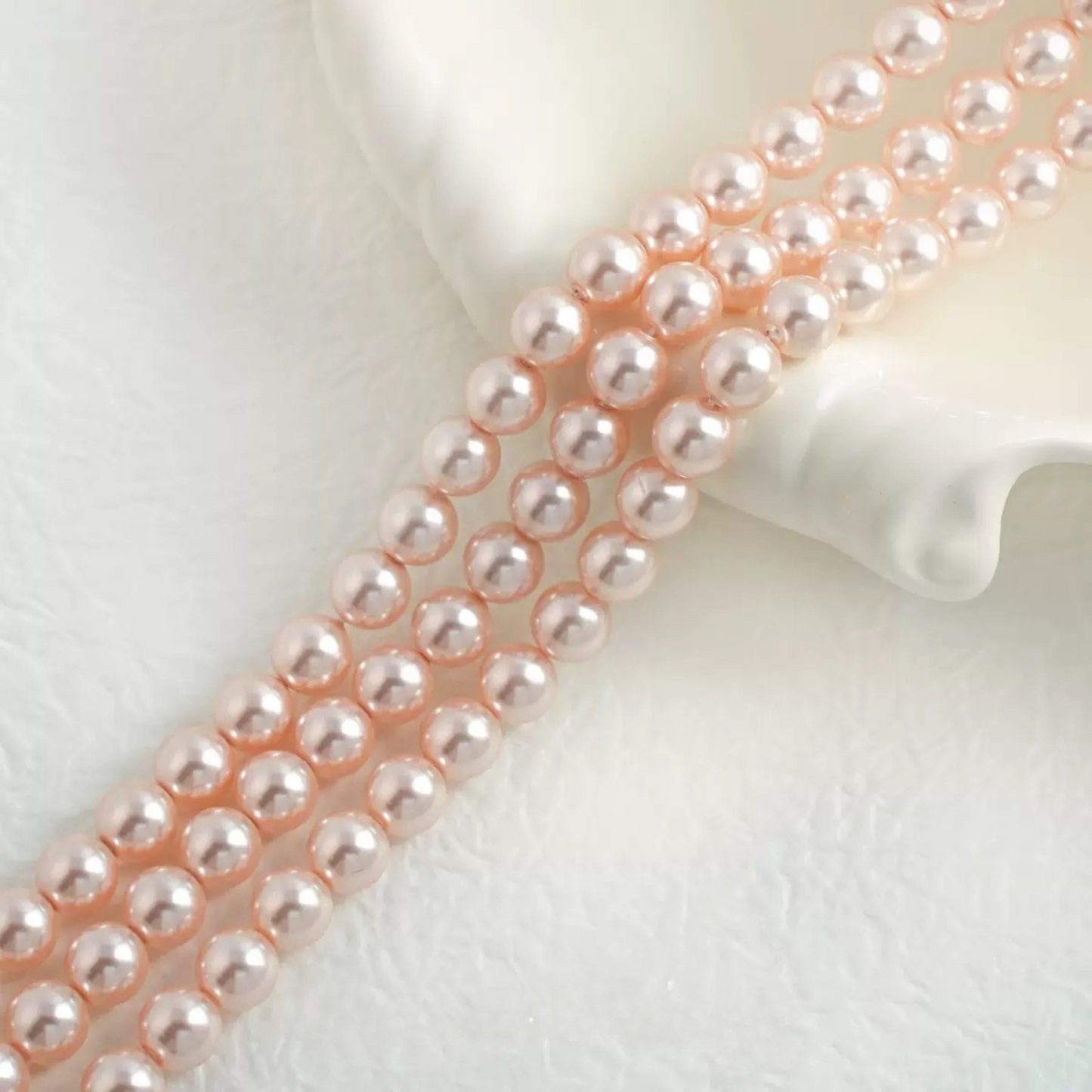 【P04】50 PCS 8mm Pearls High-Luster Imitation Swarovski Pearl Beads – Thick Coating, Straight Hole,